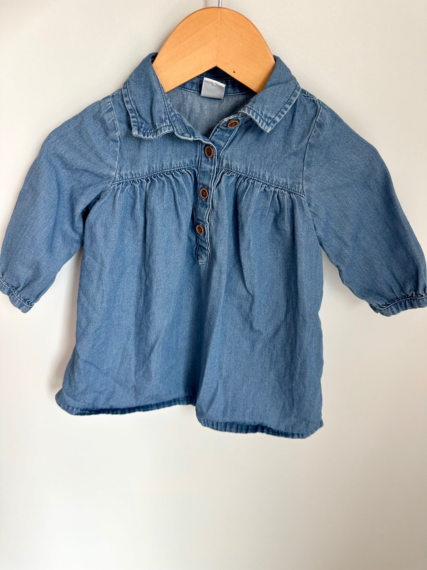 Chambray Prairie Dress / 6-12m