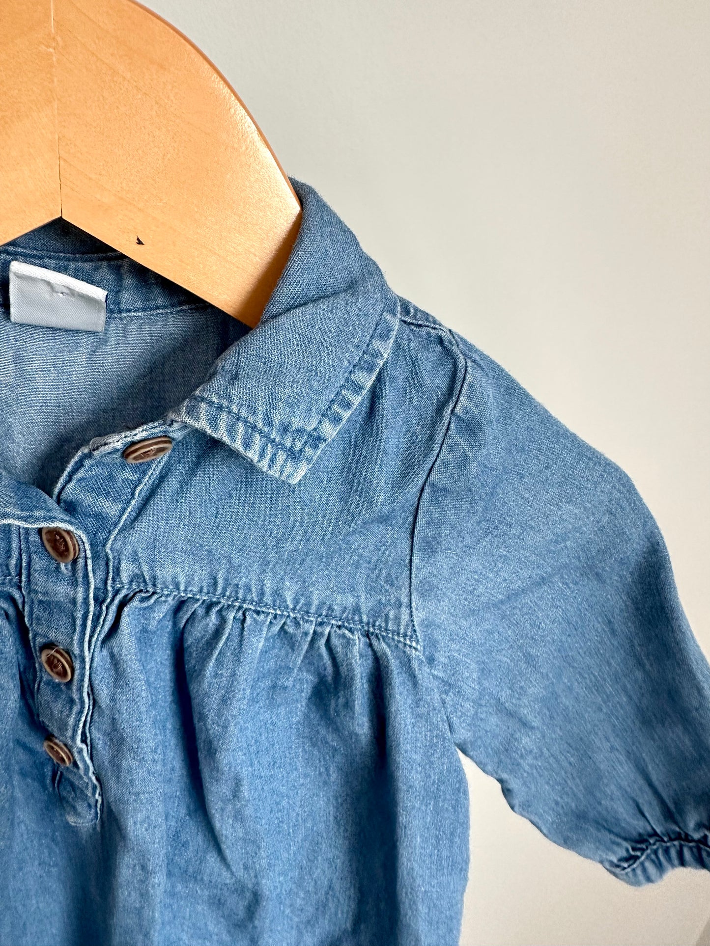 Chambray Prairie Dress / 6-12m