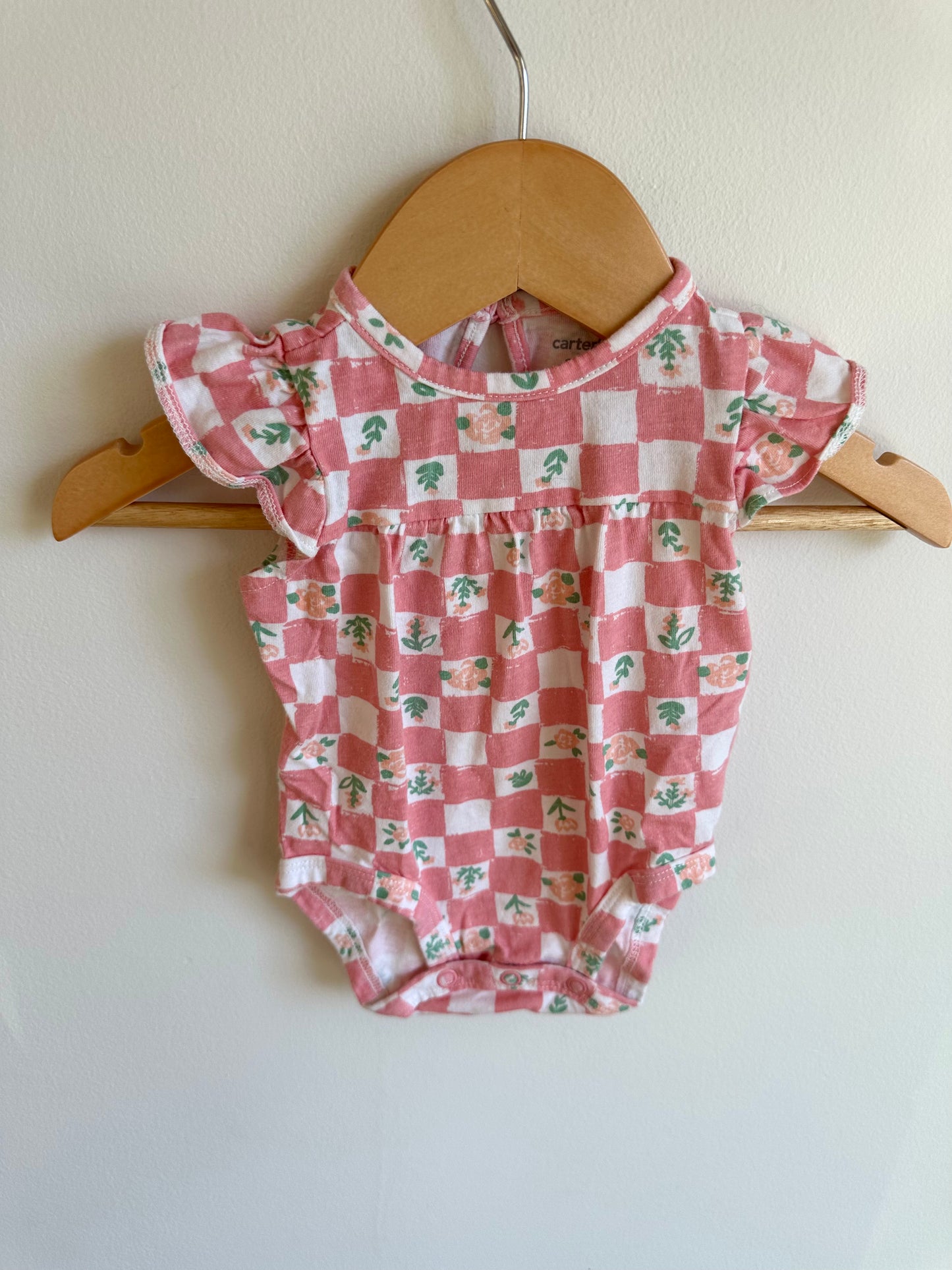 Floral Checkered Bodysuit / 3m
