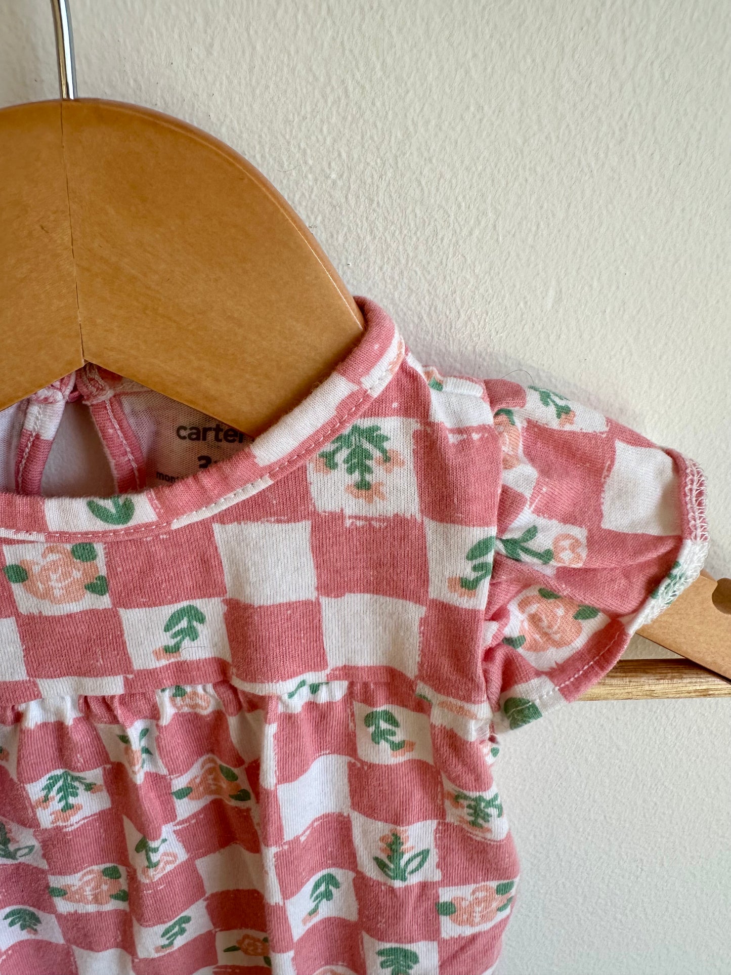 Floral Checkered Bodysuit / 3m