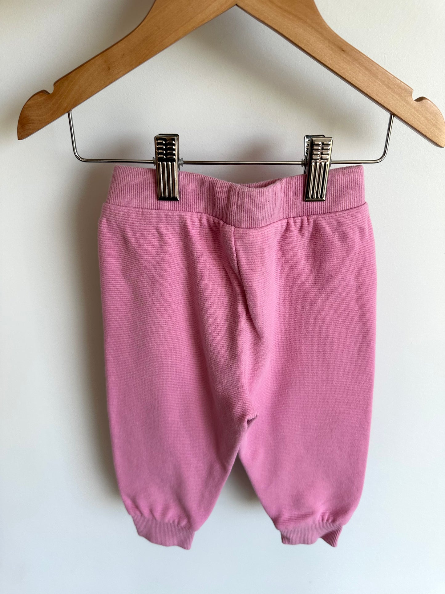 Pink Ribbed Tapered Pants / 24m