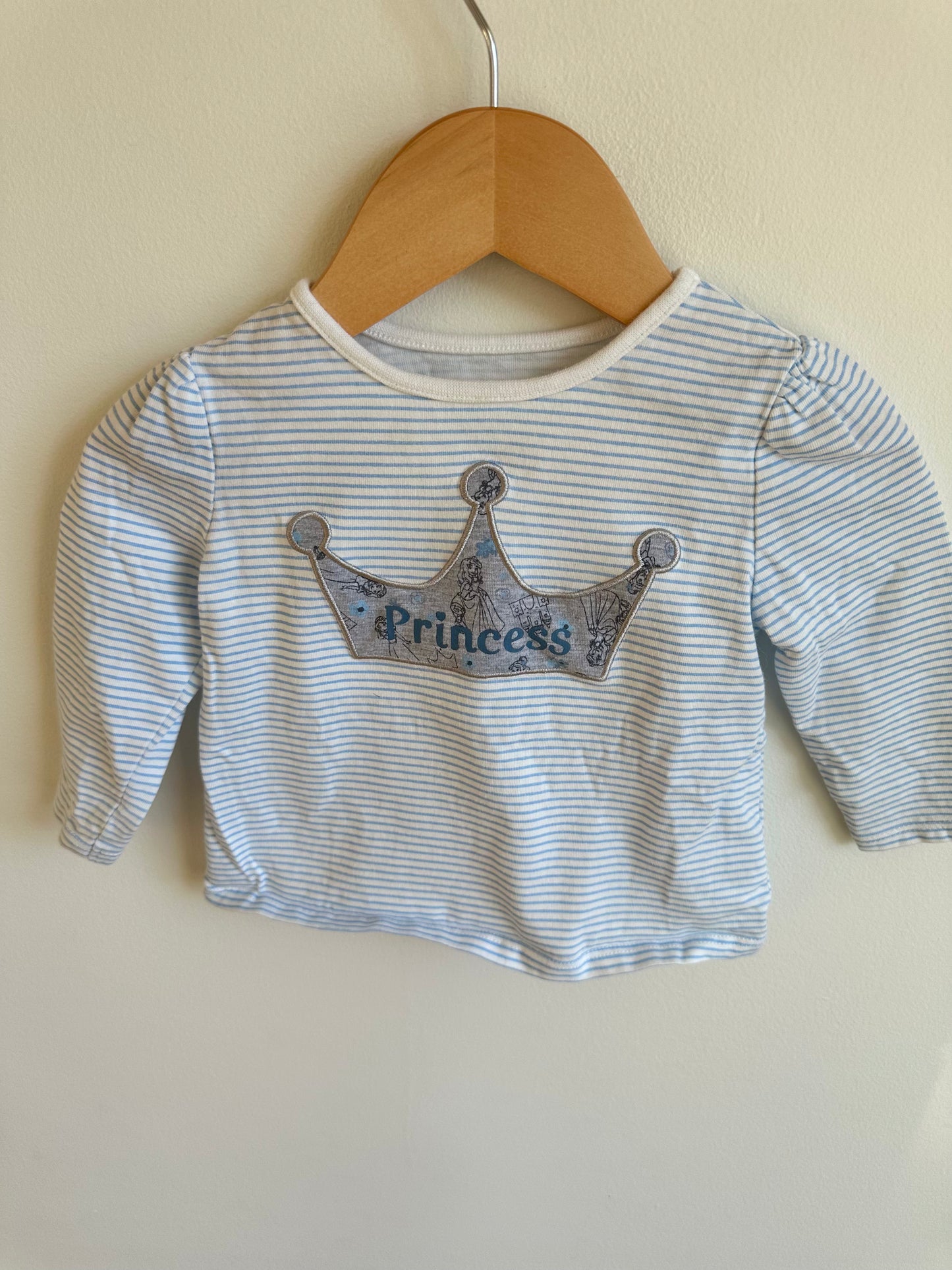 Princess Striped Blue Top / 12m