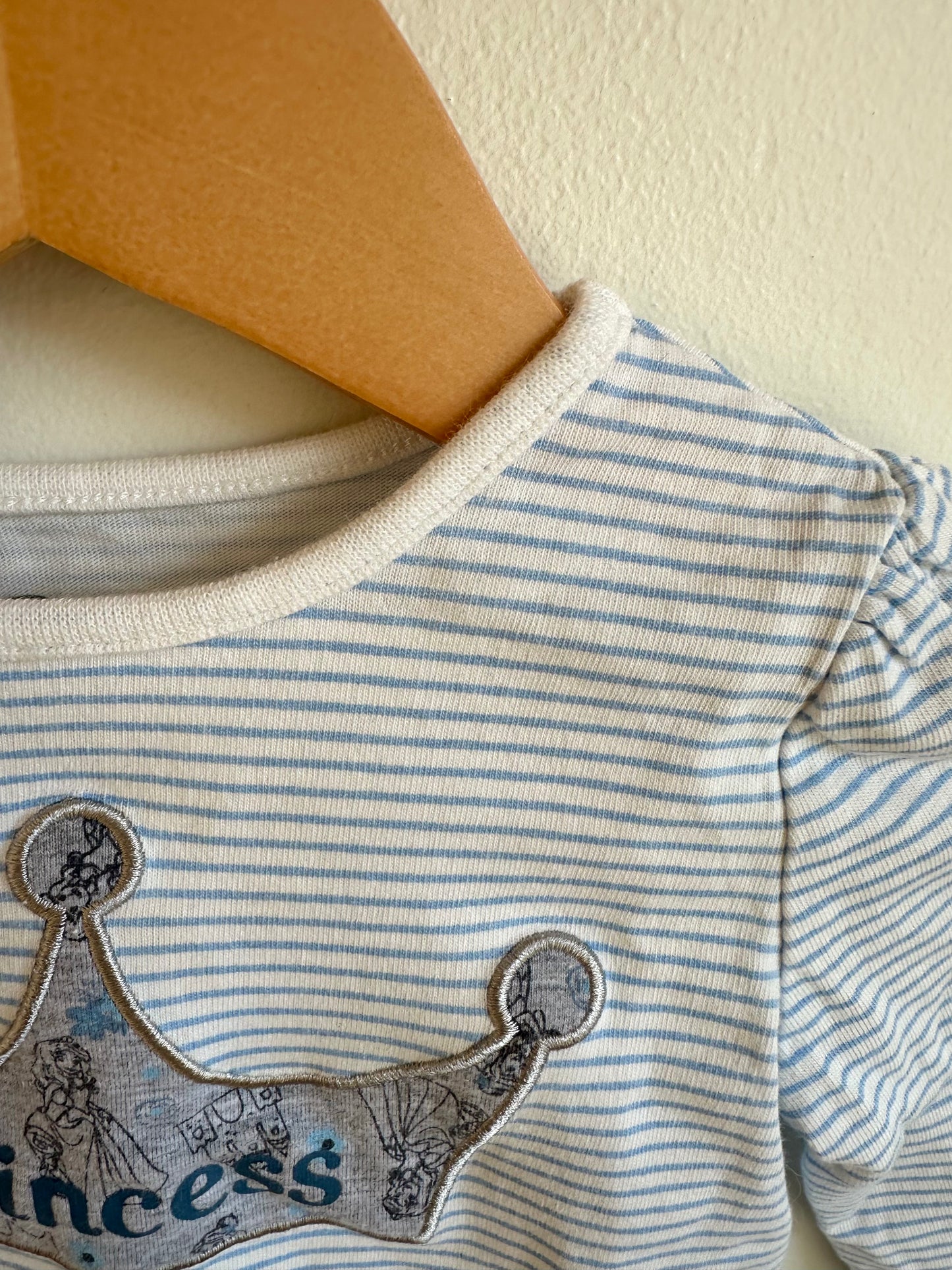 Princess Striped Blue Top / 12m