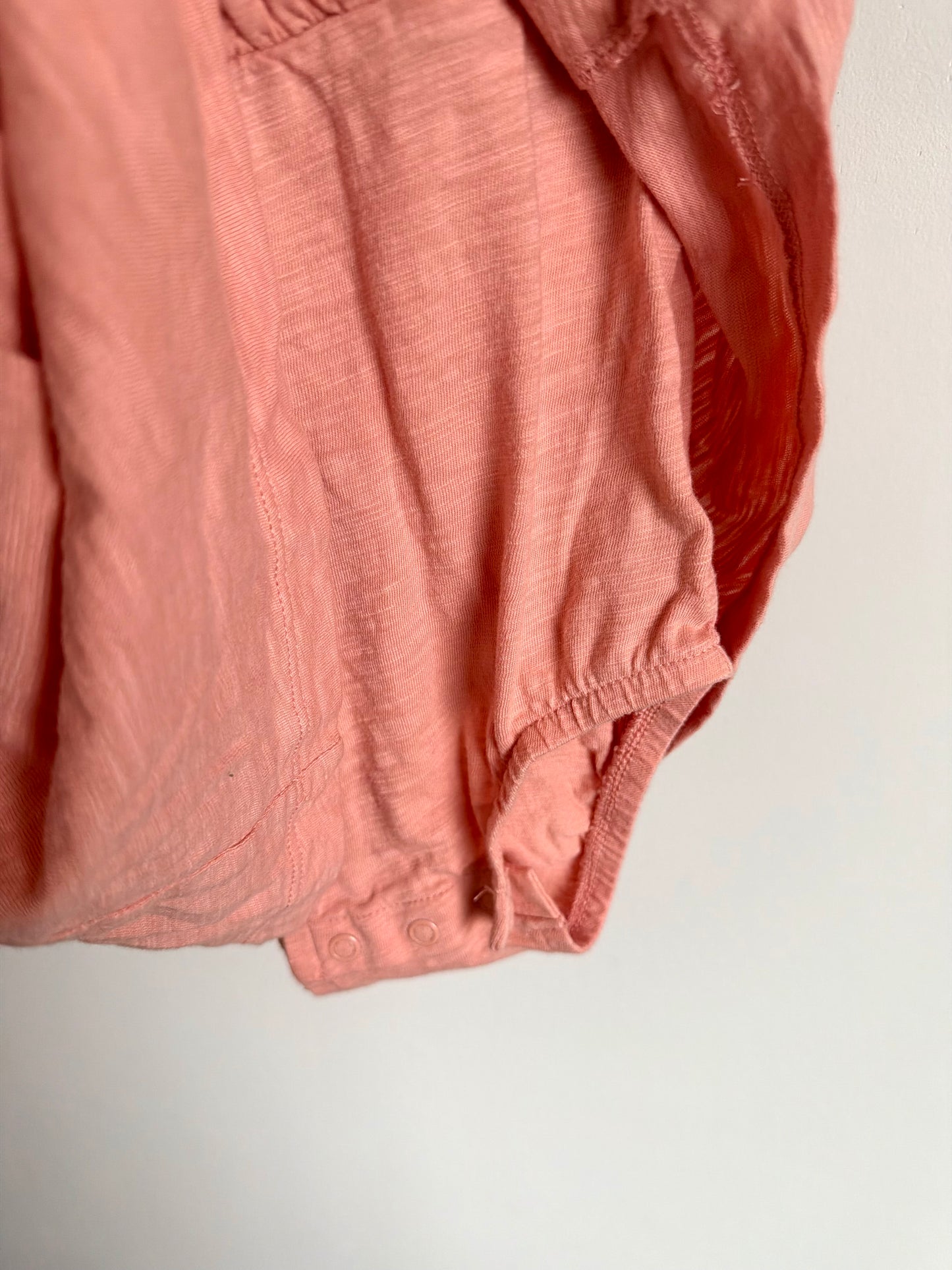 Peach Ruffle Dress Bodysuit / 12m