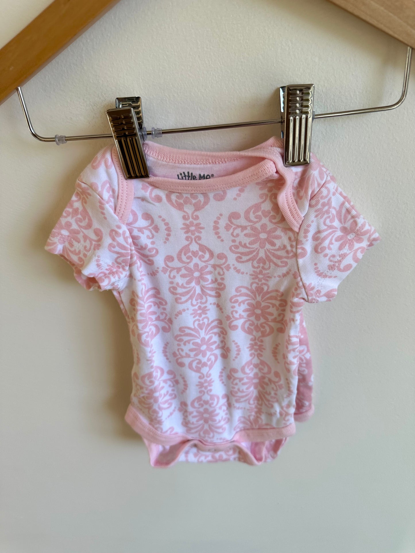White + Pink Flourish Bodysuits (2) / 0m