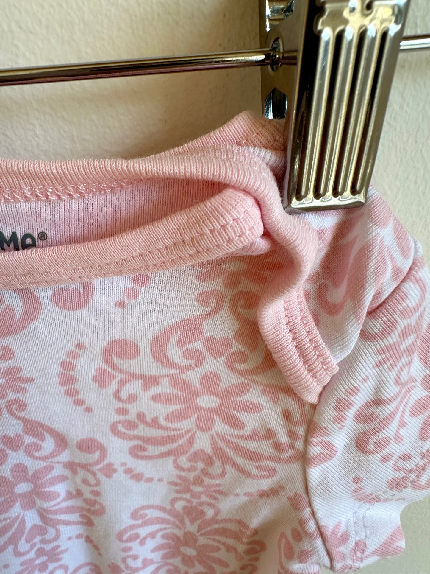 White + Pink Flourish Bodysuits (2) / 0m