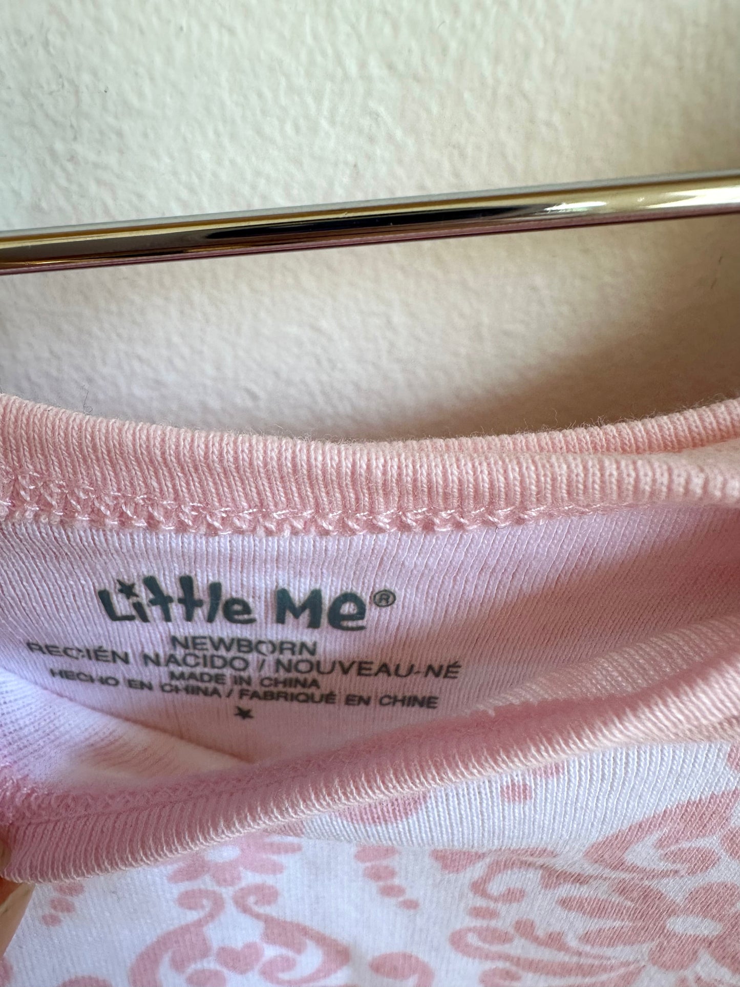 White + Pink Flourish Bodysuits (2) / 0m
