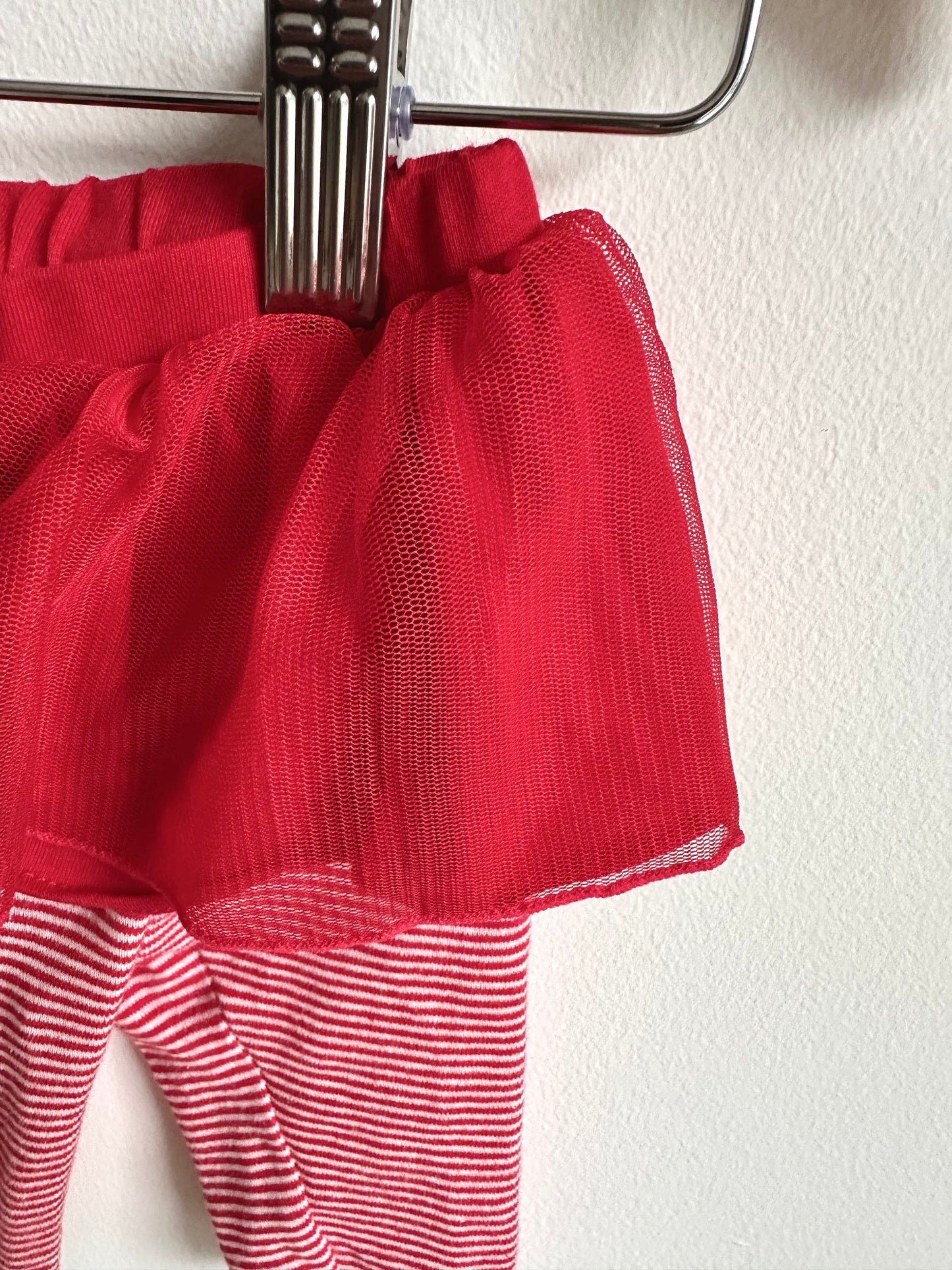 Red Striped Pants with Tutu / 3m