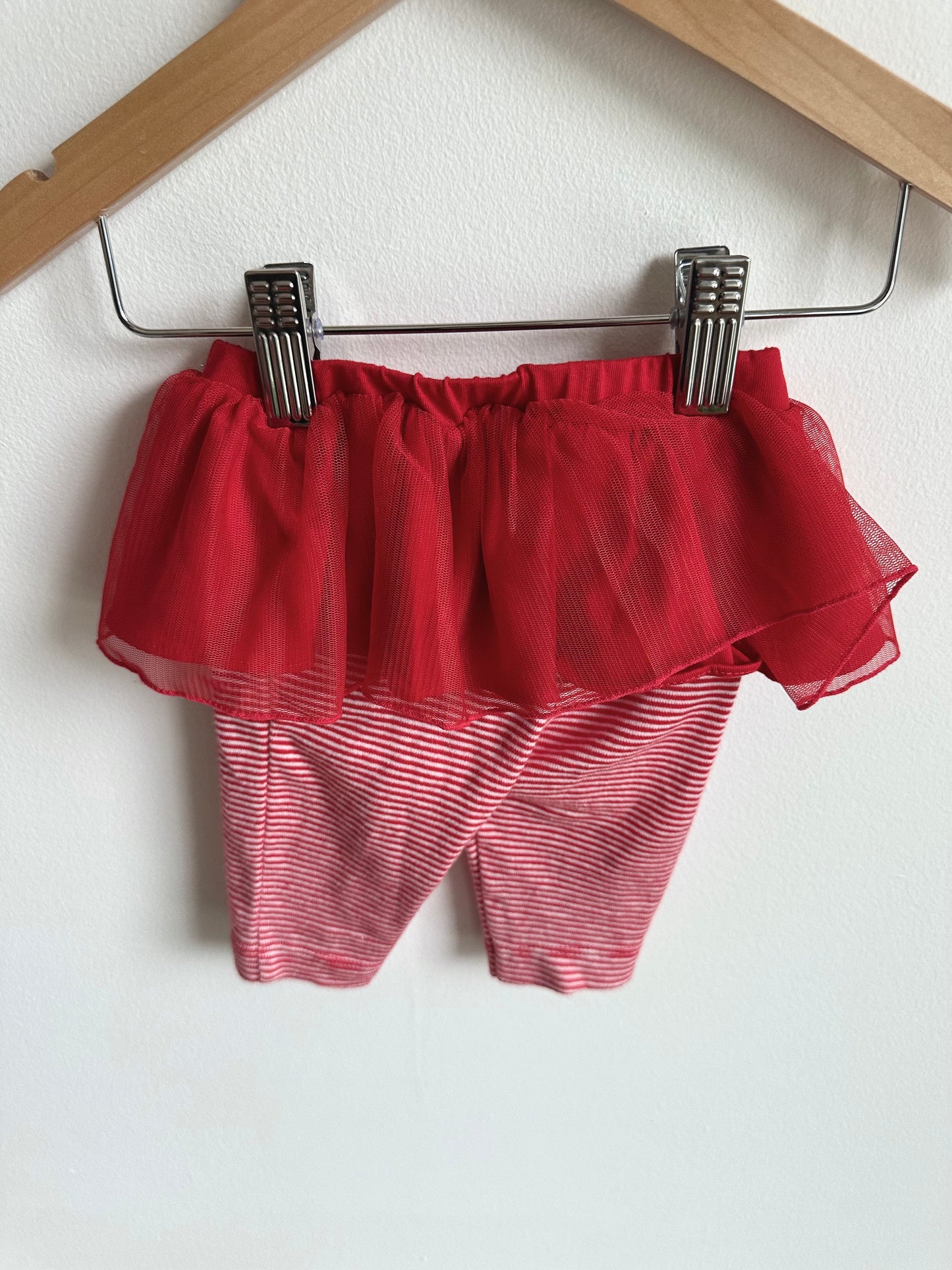 Red Striped Pants with Tutu / 3m