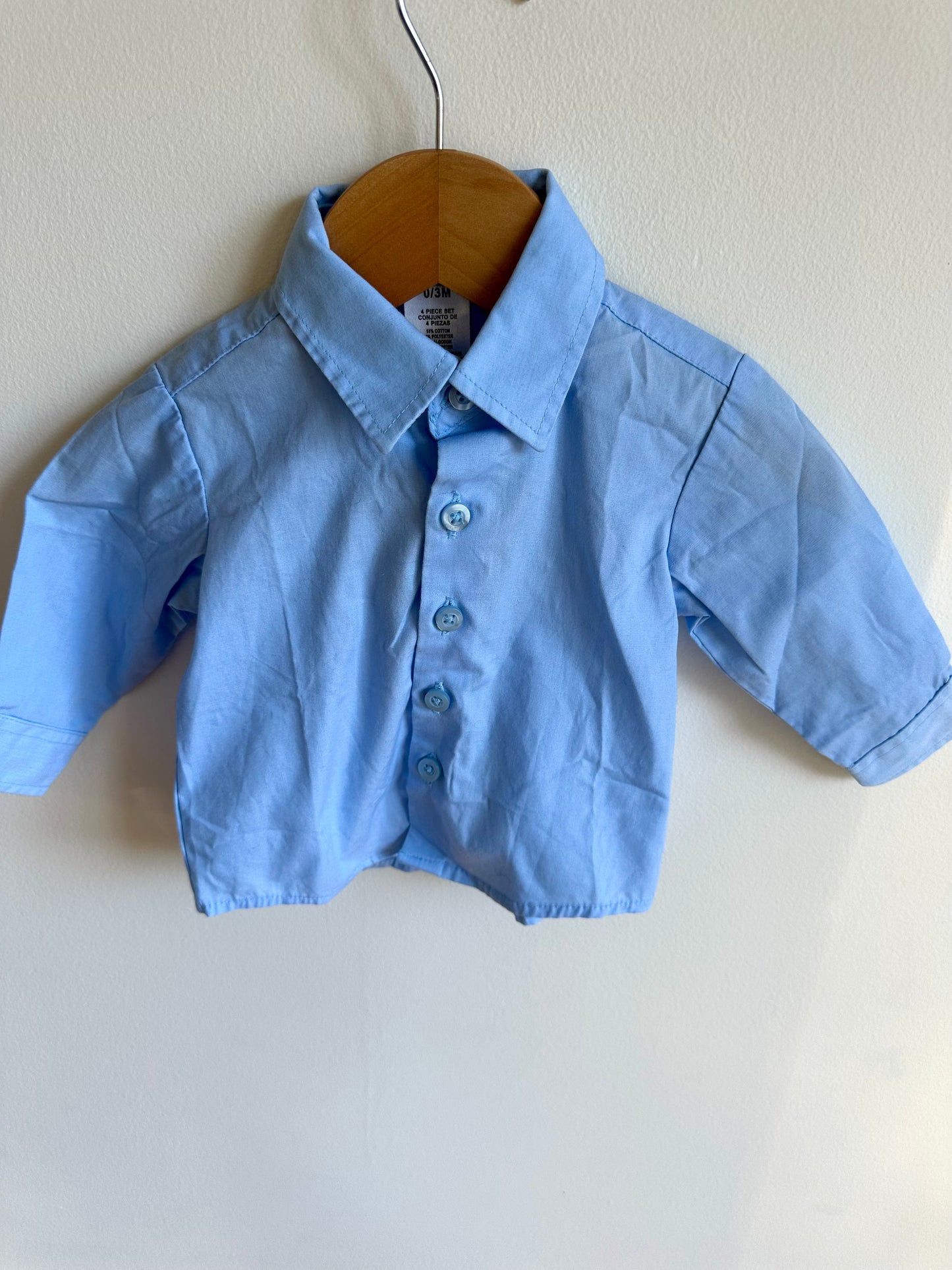 Blue Button Up Top / 0-3m