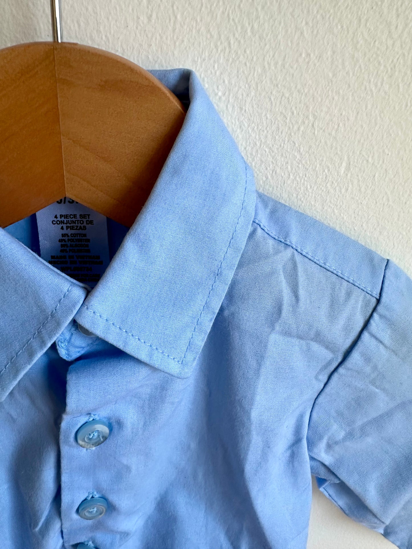 Blue Button Up Top / 0-3m