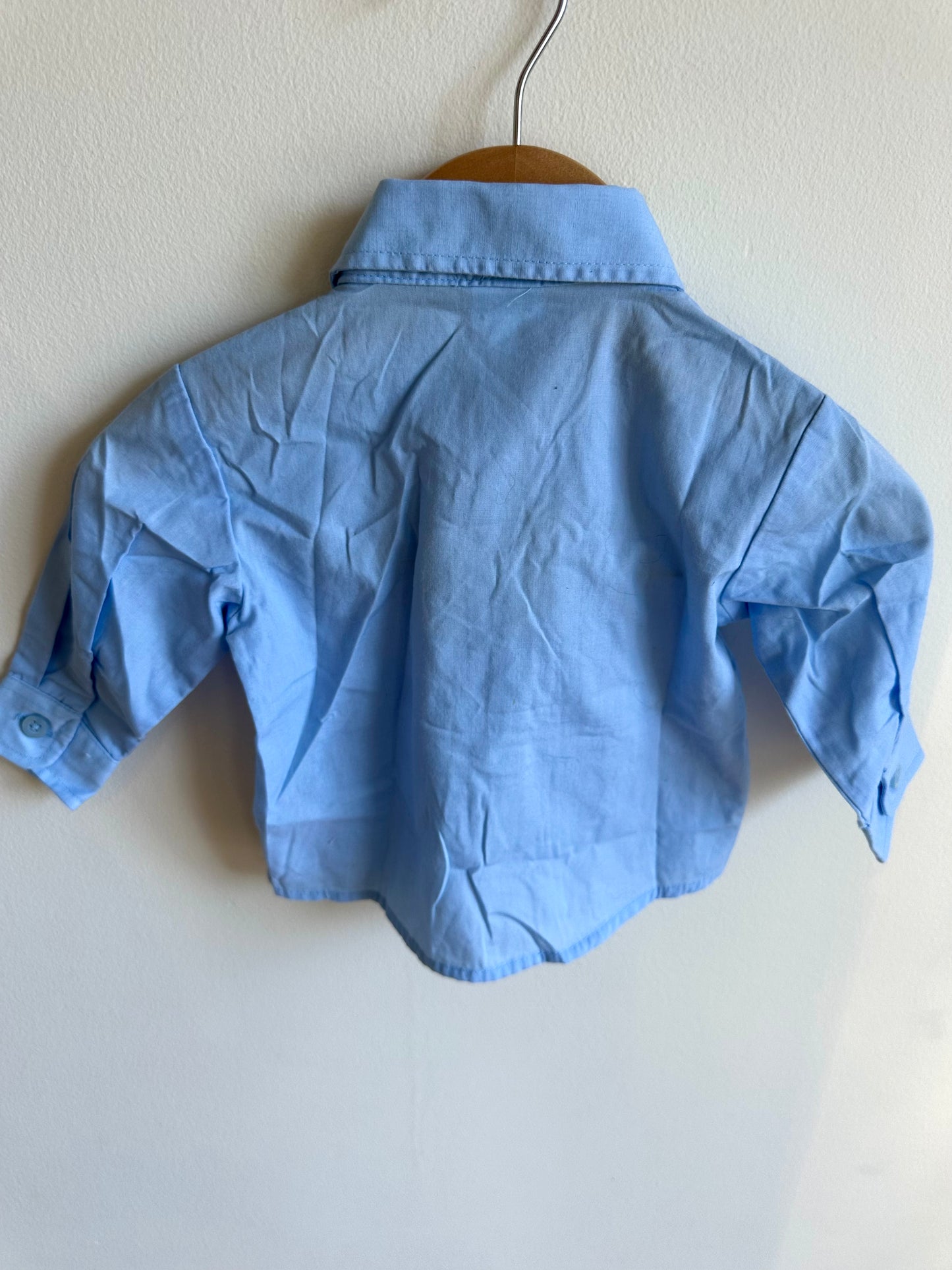 Blue Button Up Top / 0-3m