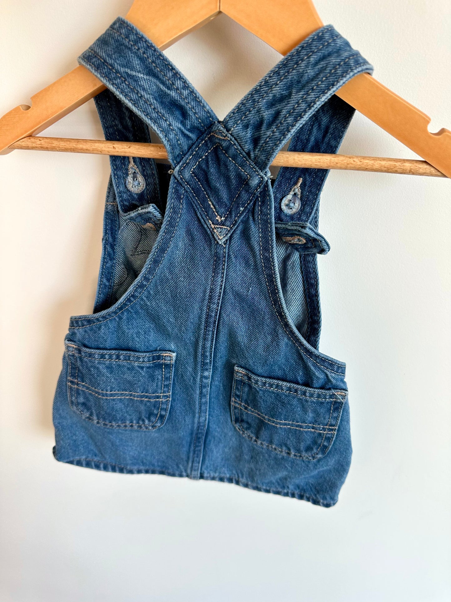 Jean Zipper Overall Dress / 12-18m