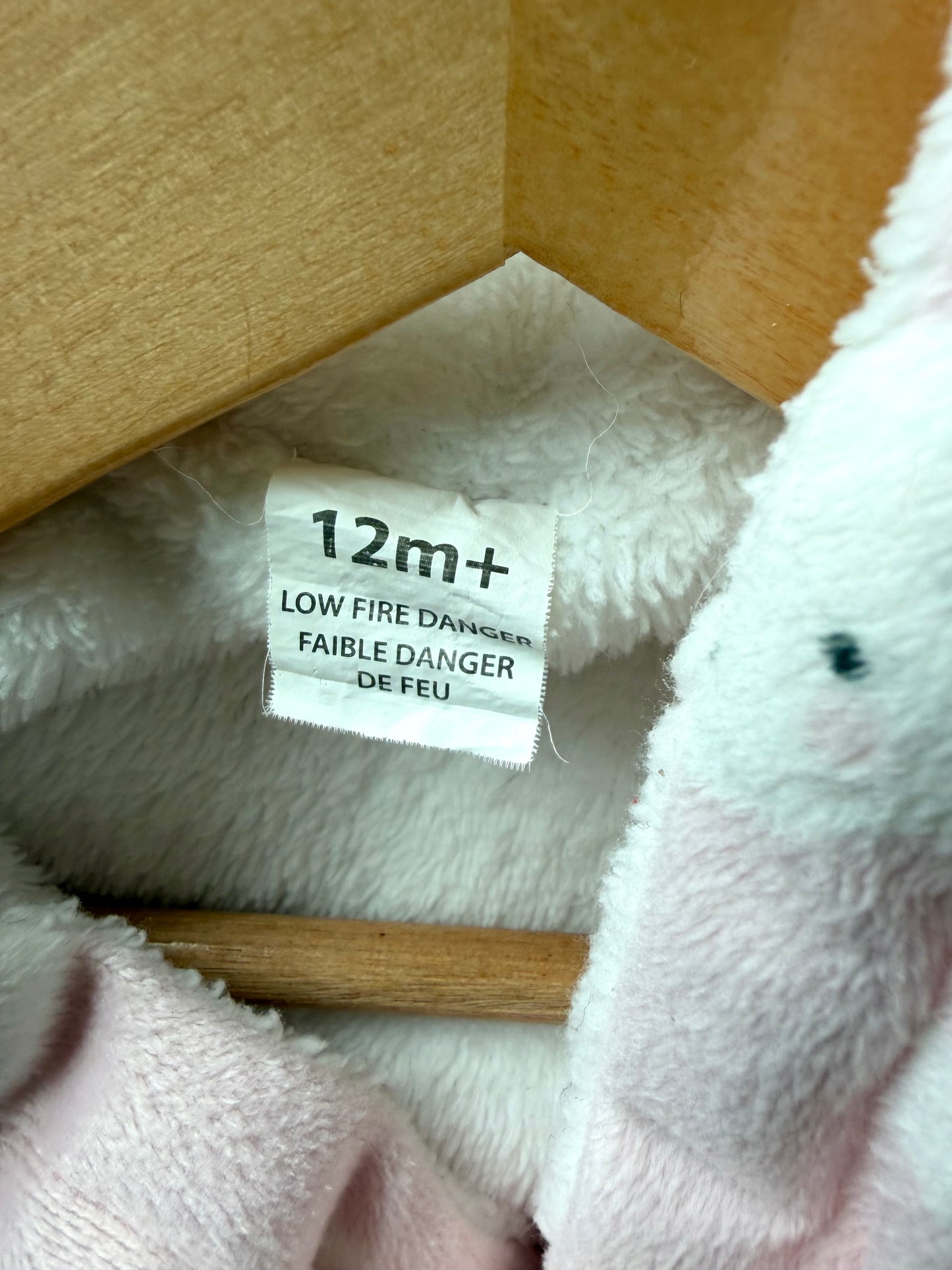 Pink Hooded Cloud Robe / 12m+