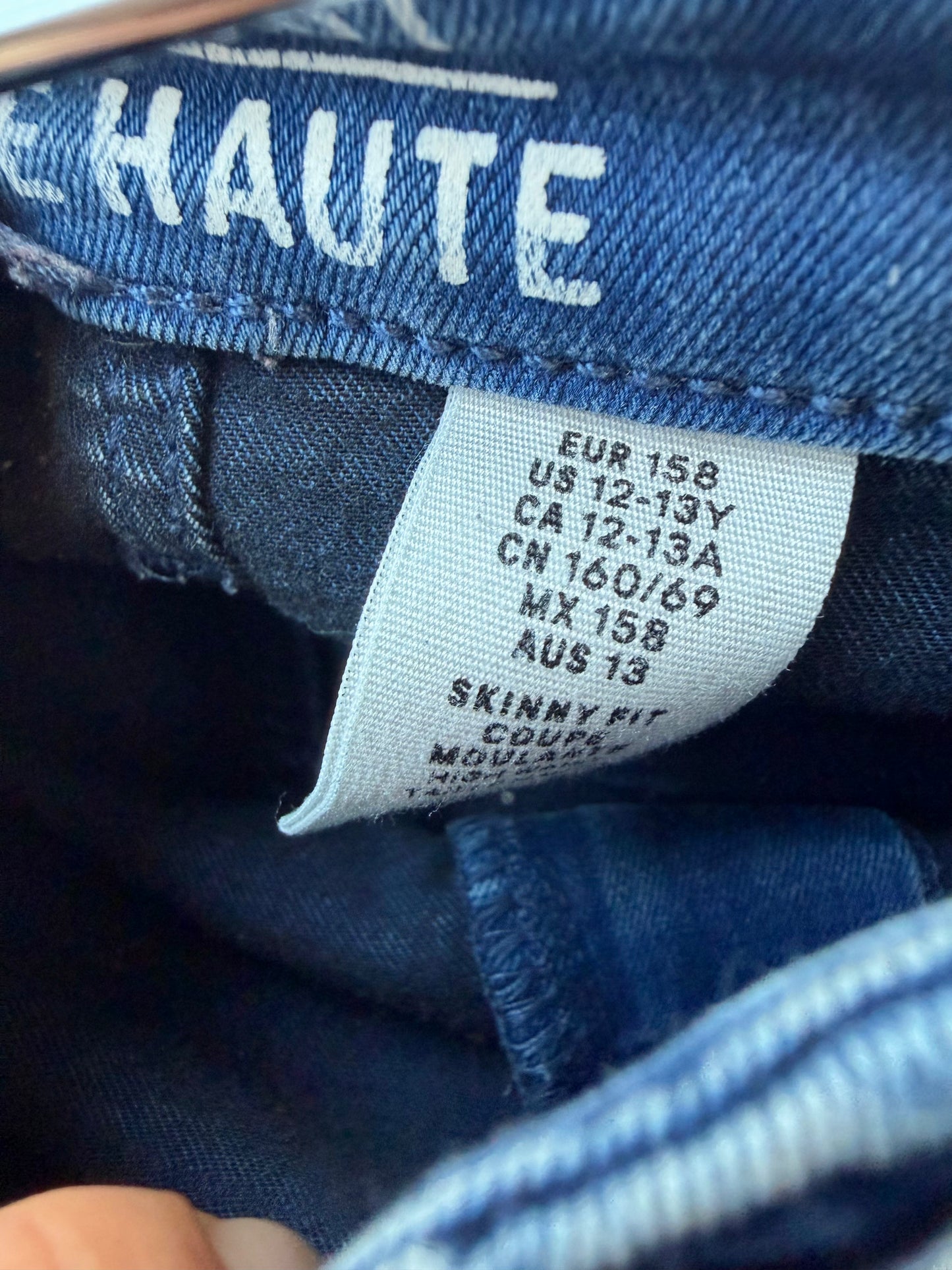 High Waist Stretch Jean Like Pants / 12-13 years