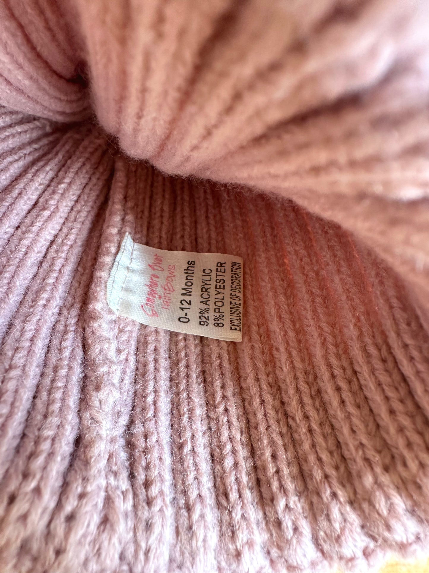 Pink Knit Toque with Pom Pom / 0-6m