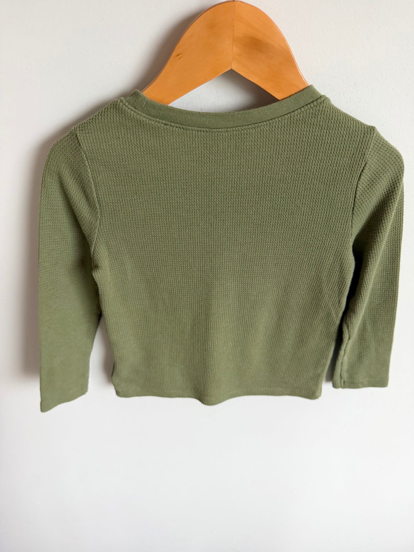 Olive Waffle Top / 3-4T