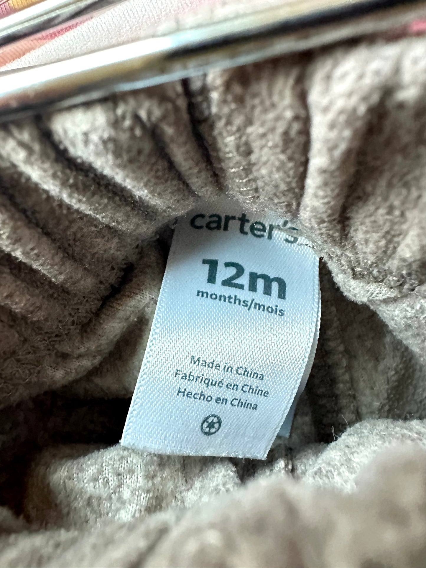 Brown Fleece Tapered Pants / 12m