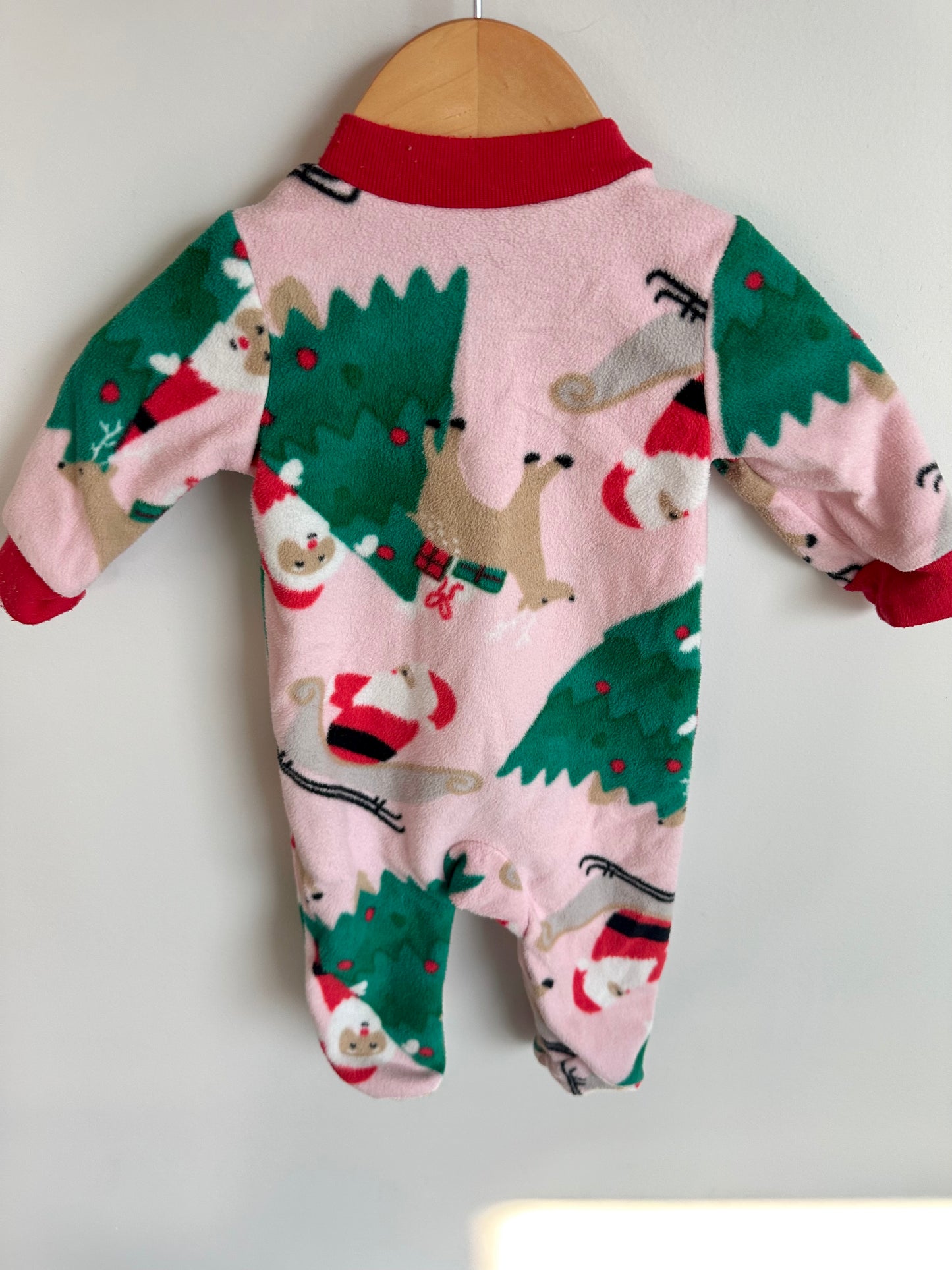 Pink Fleece Santa Sleeper / 3m