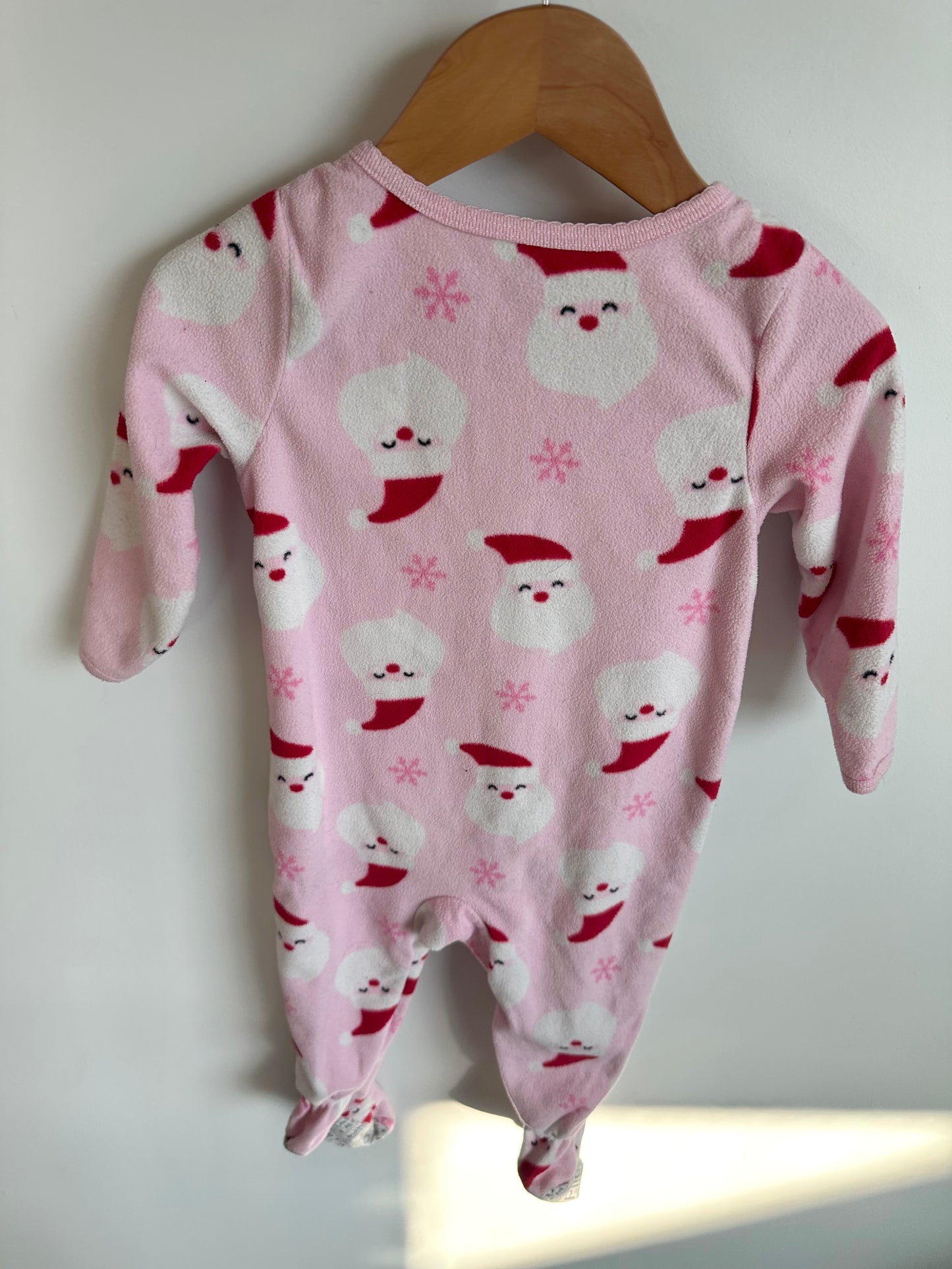 Pink Fleece Santa Sleeper / 18m