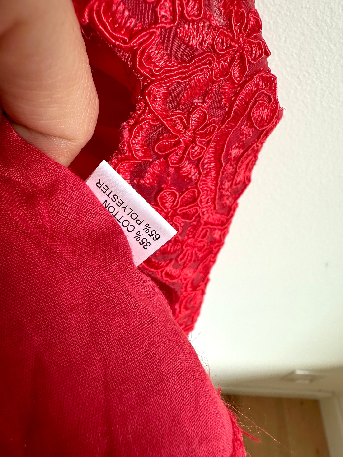 Red Lace Dress with Removable Bow / 24m?