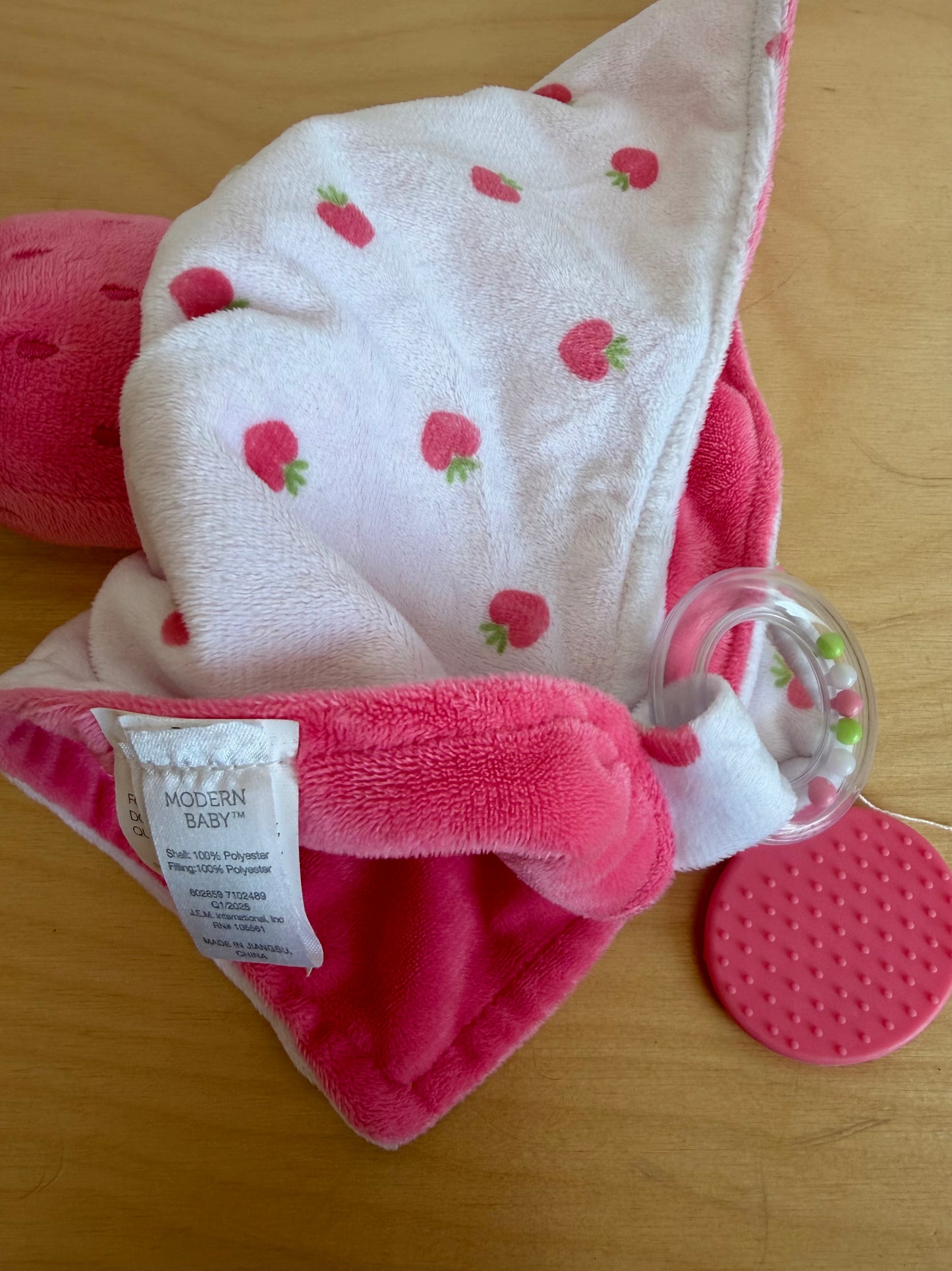 Strawberry Lovey with Grab Toy
