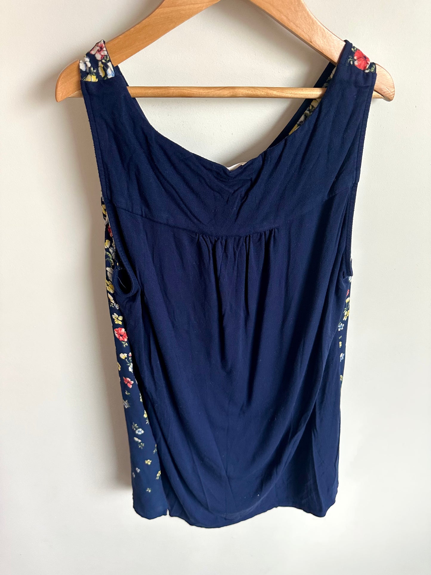 Navy Floral Tank Top / Medium