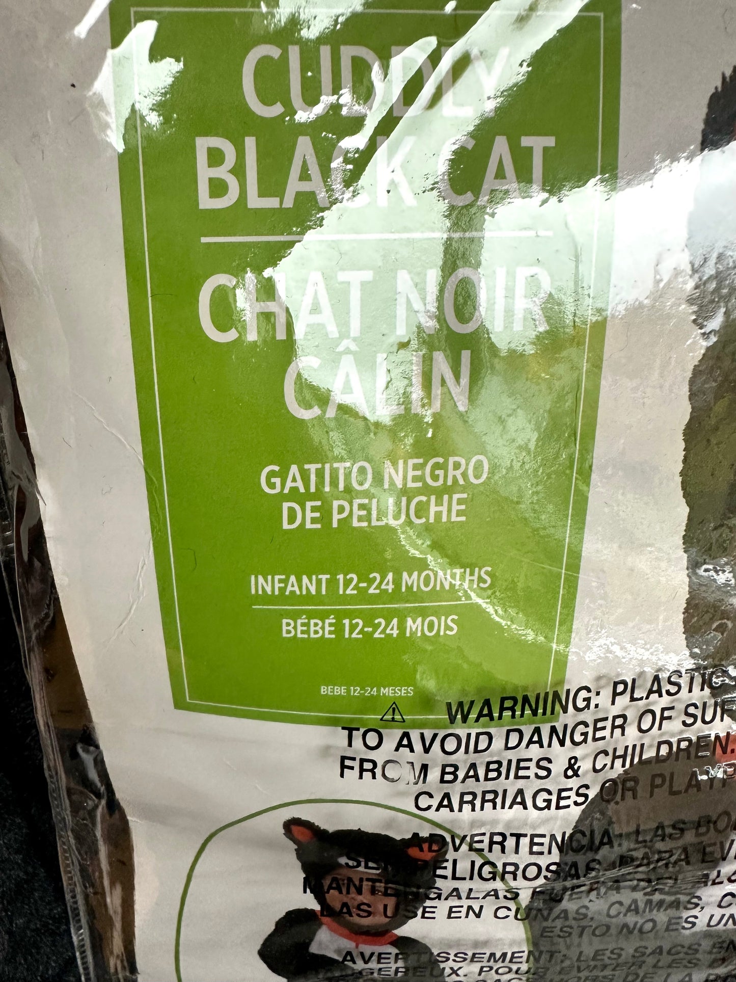 Cuddly Black Cat Costume / 12-24m