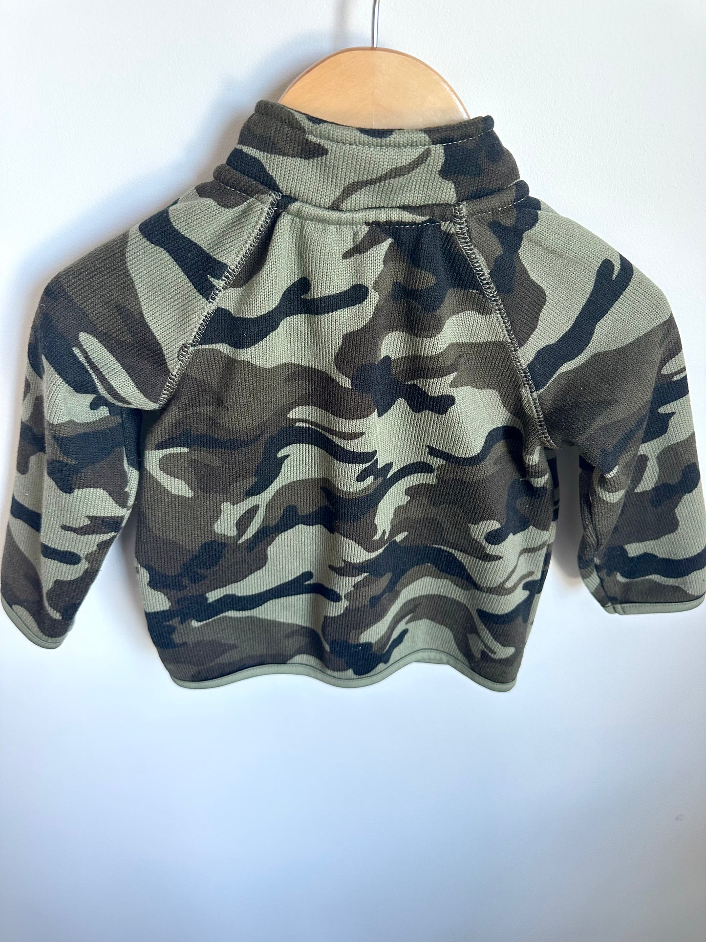Green Camo Zip Up Sweater / 18-24m