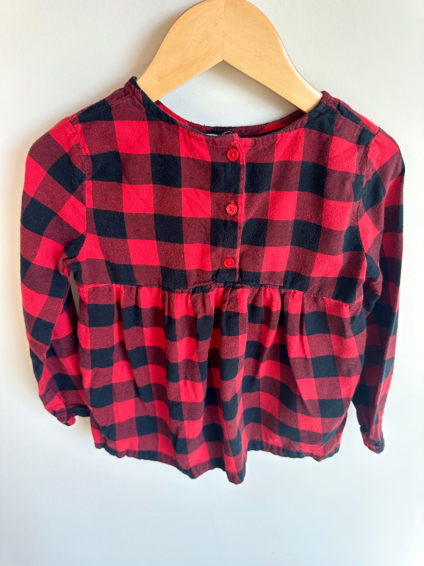 Checkered Long Sleeve Top / 5 years