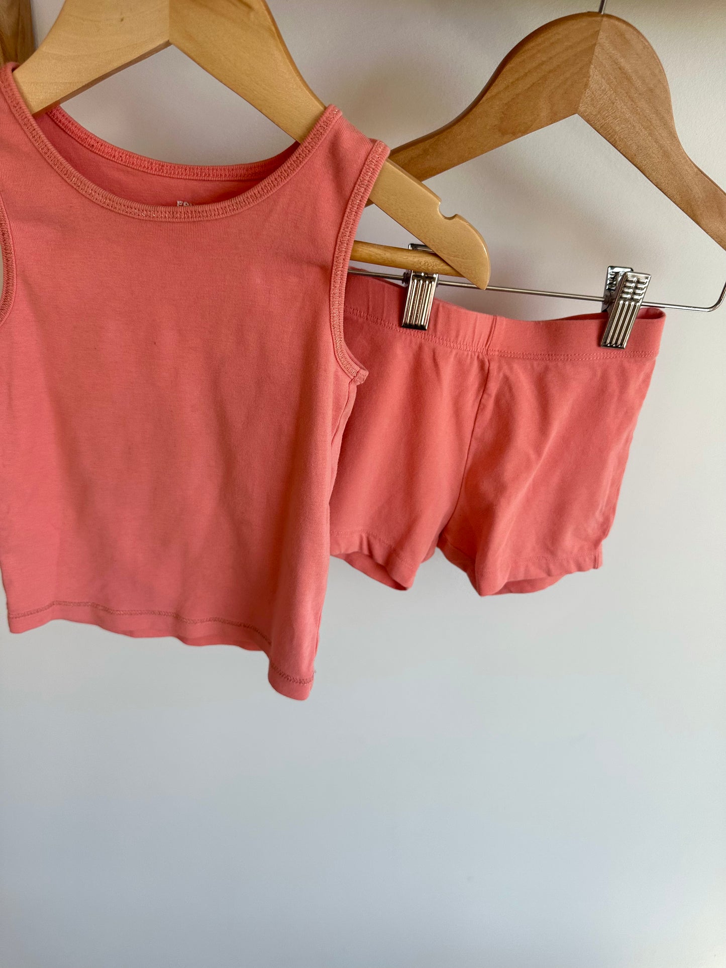 Peach Pinky Tank + Biker Shorts / 2-3T