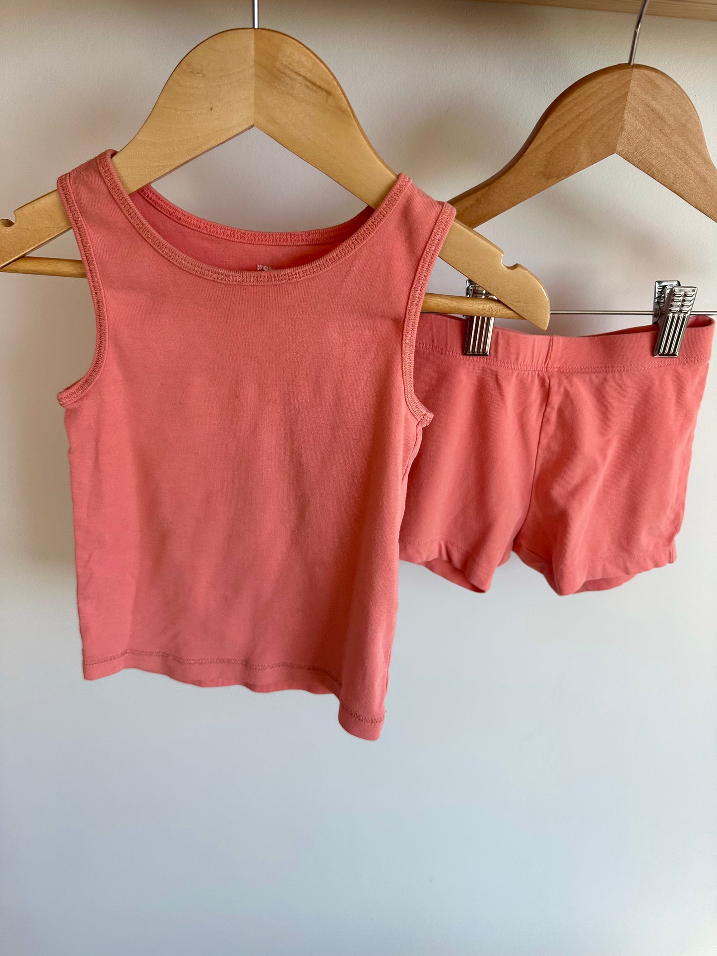 Peach Pinky Tank + Biker Shorts / 2-3T