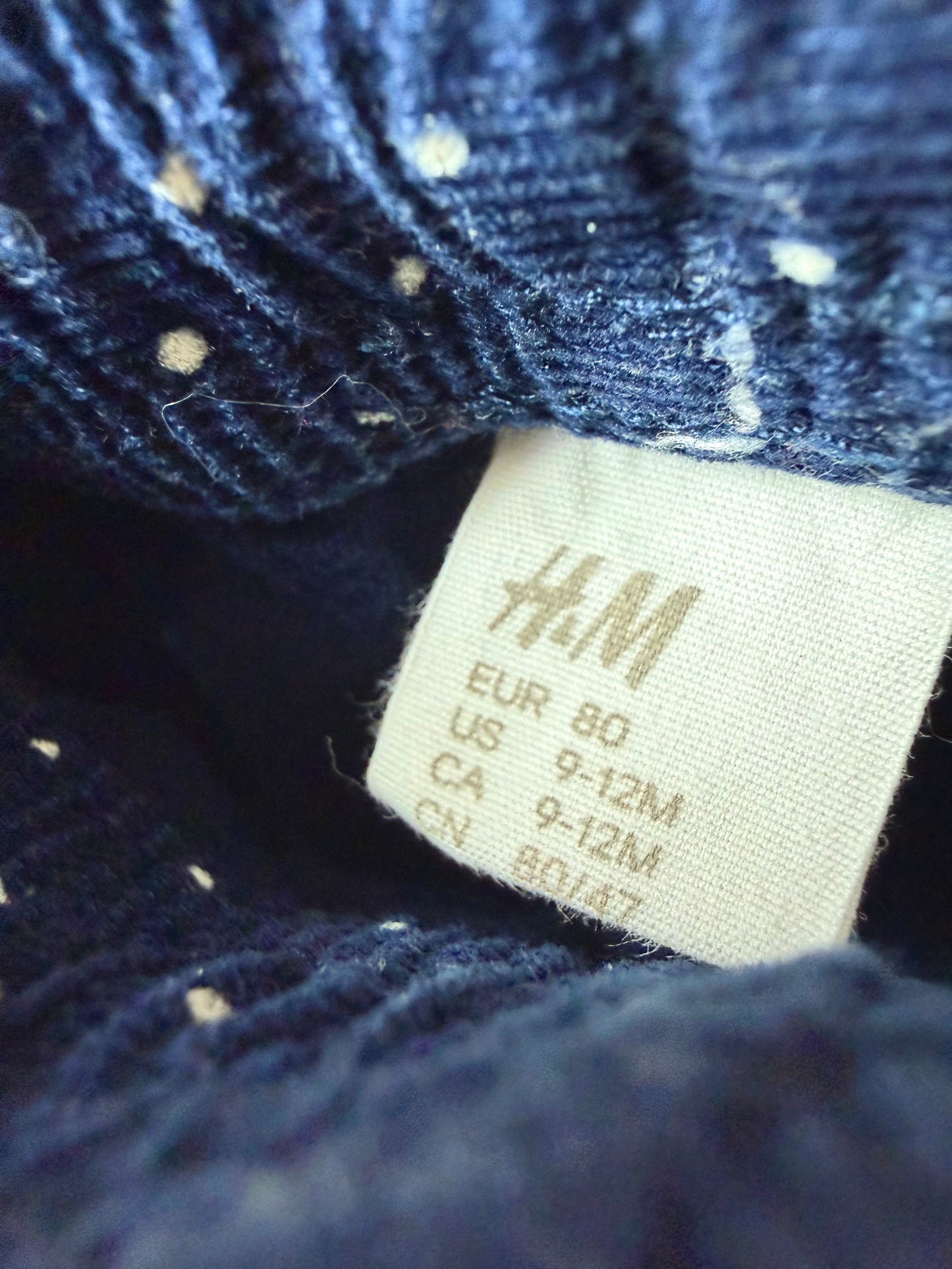 H&M Dotted Navy Pants / 9-12m