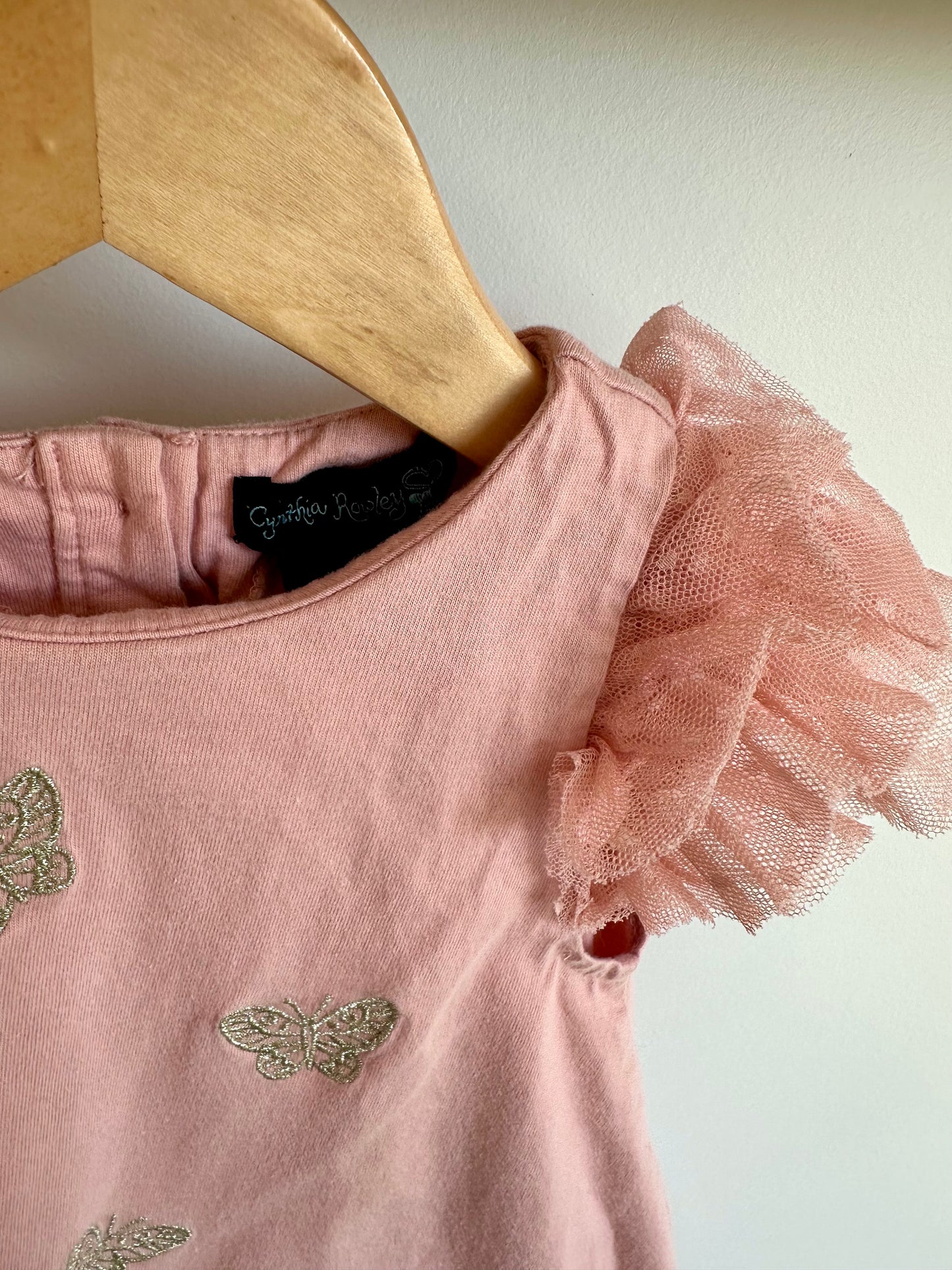 Butterfly Shirt with Lace Sleeves / 3T