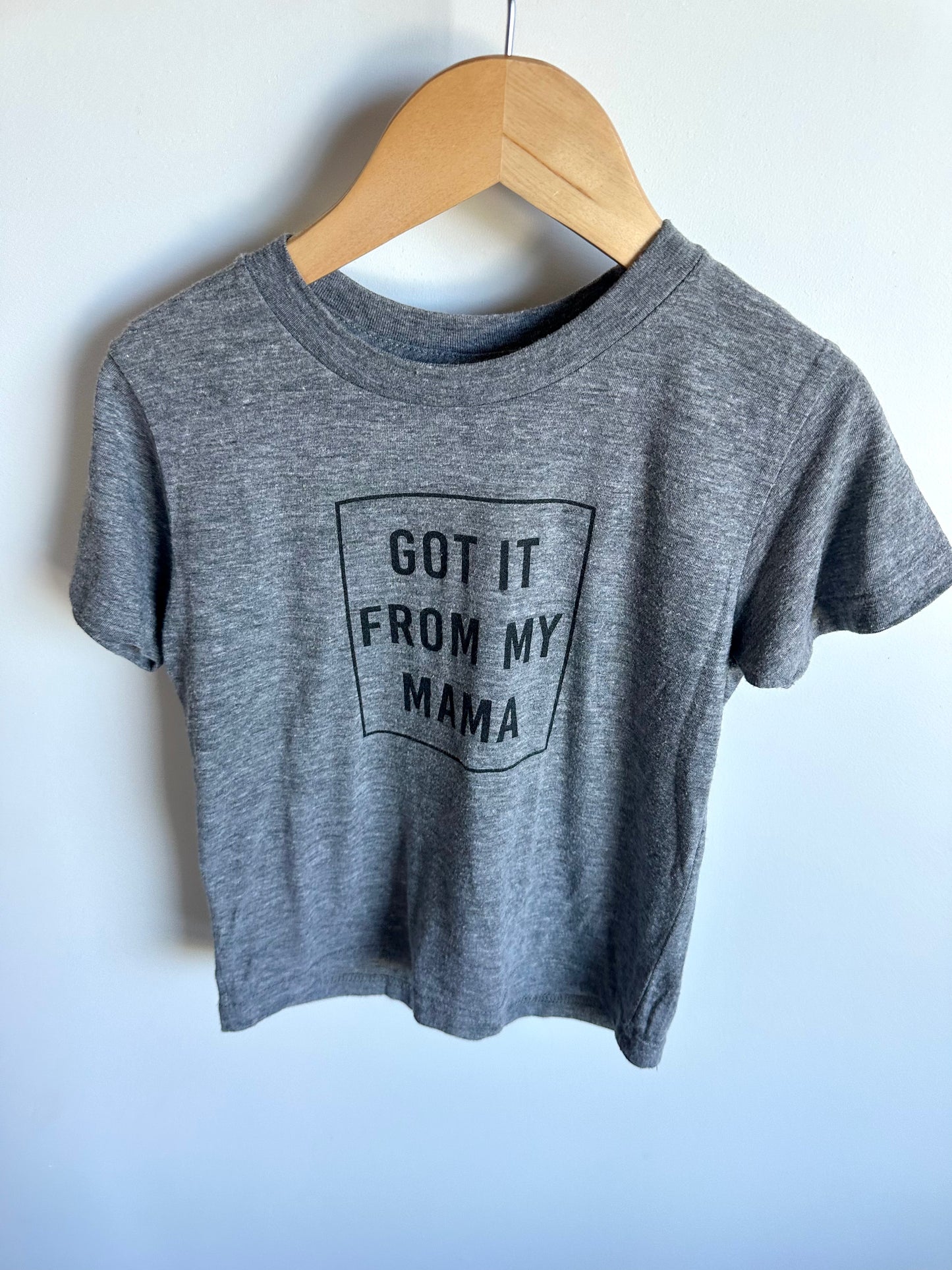 Gray t-shirt with 'Got it from my mama'