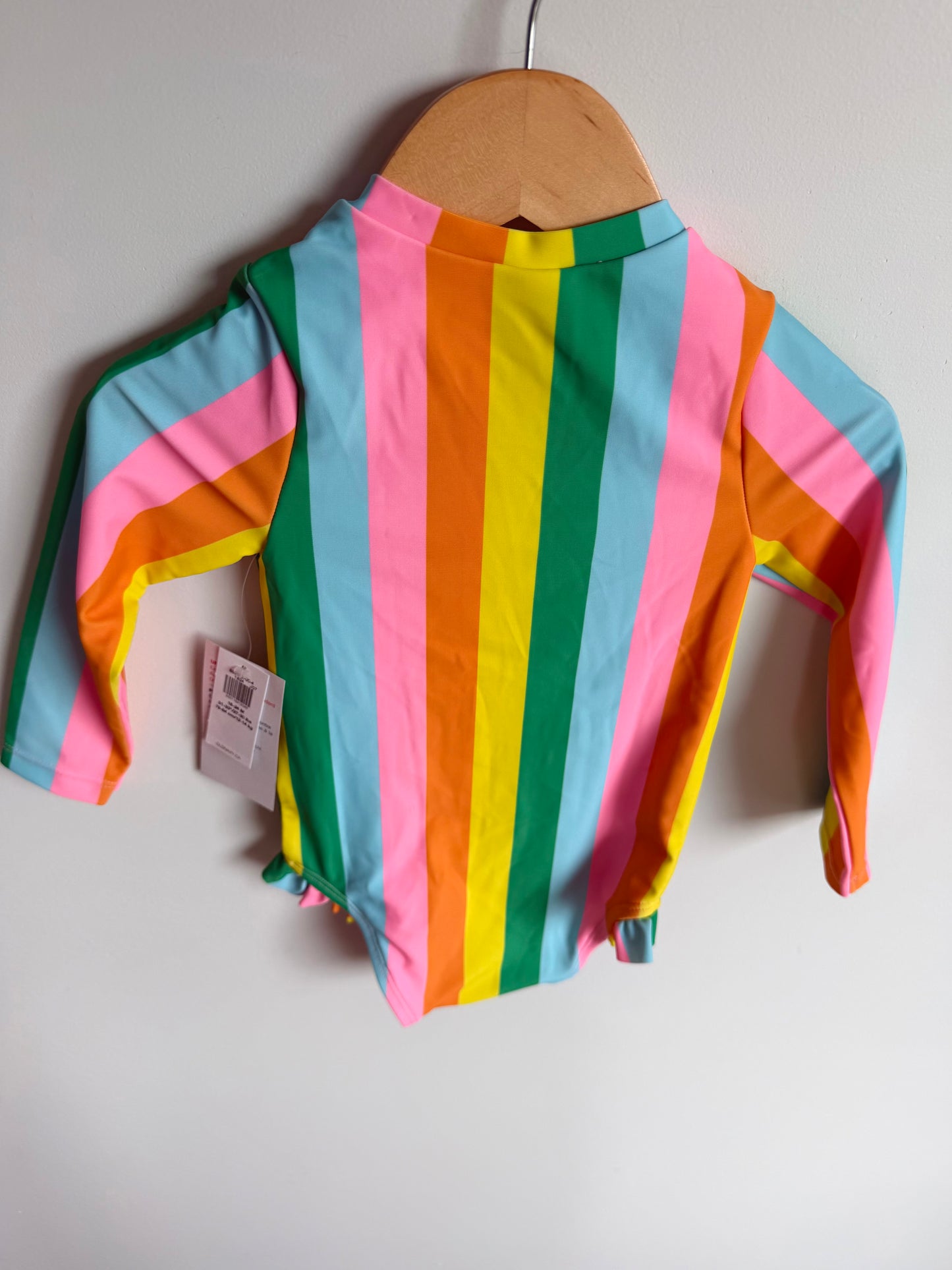 Colorful Vertical Striped Swimsuit (With tags) / 18-24m