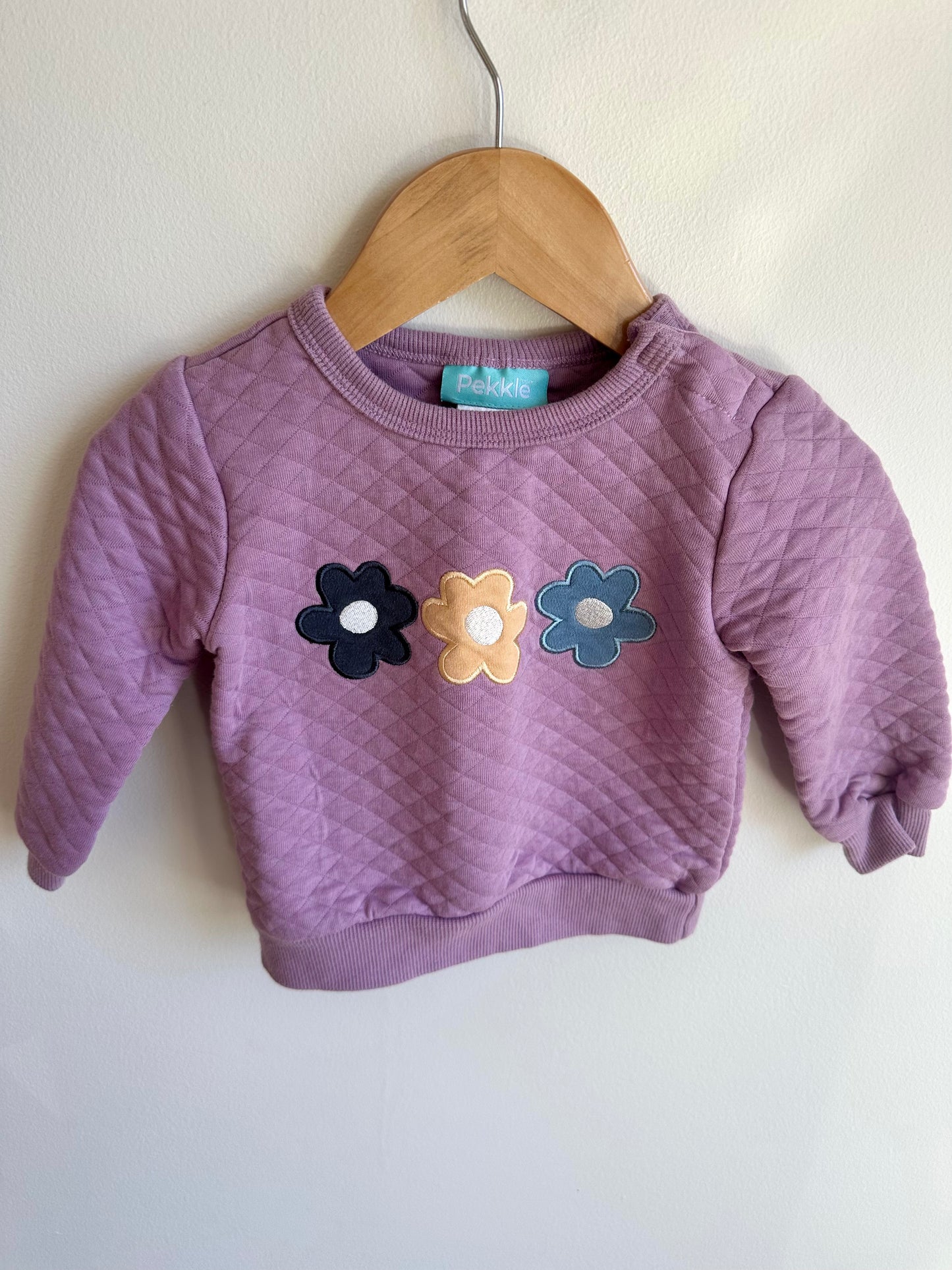 Purple Floral Crewneck / 12m
