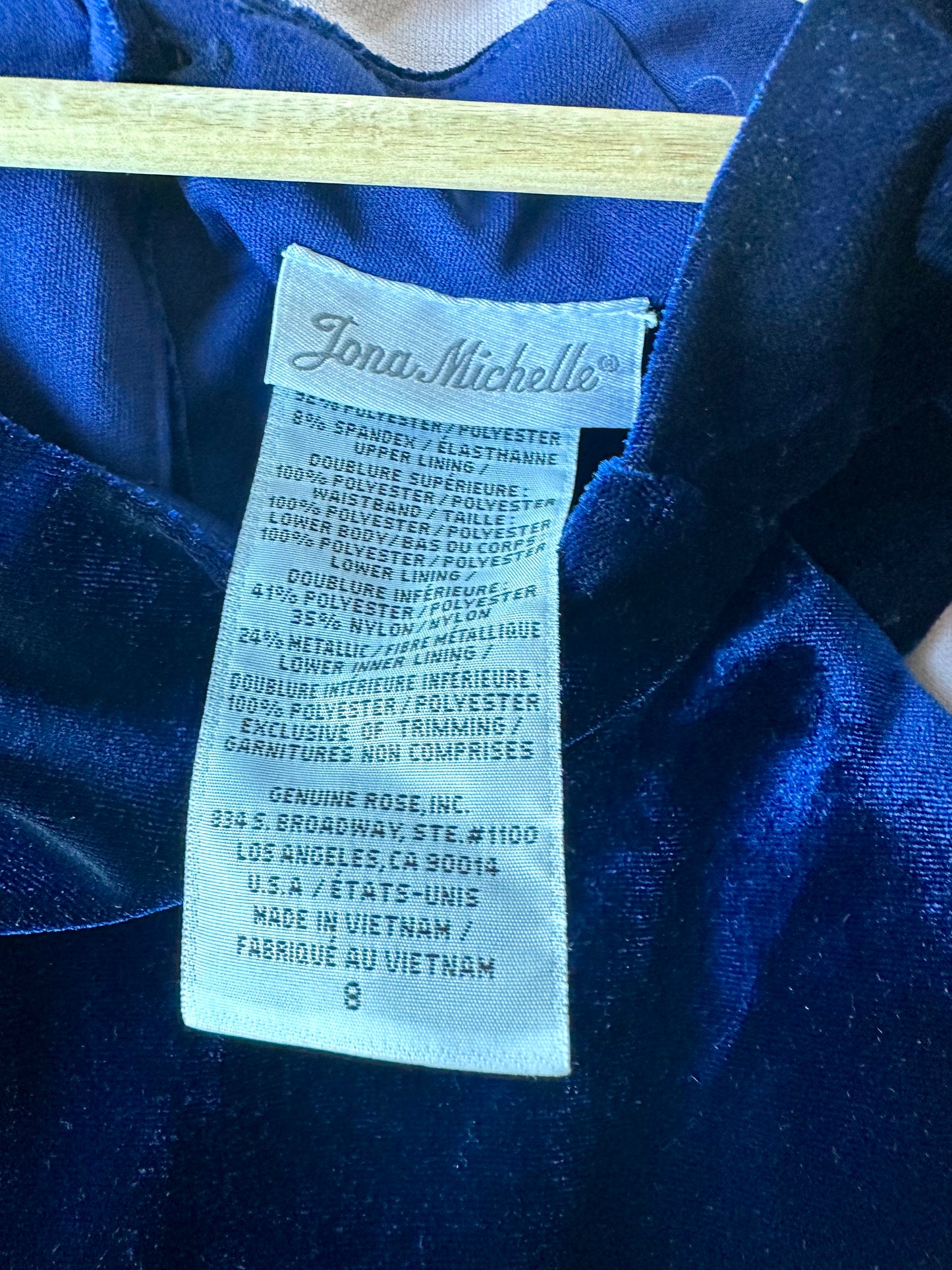 Blue Velour Lace Dress / 8 years