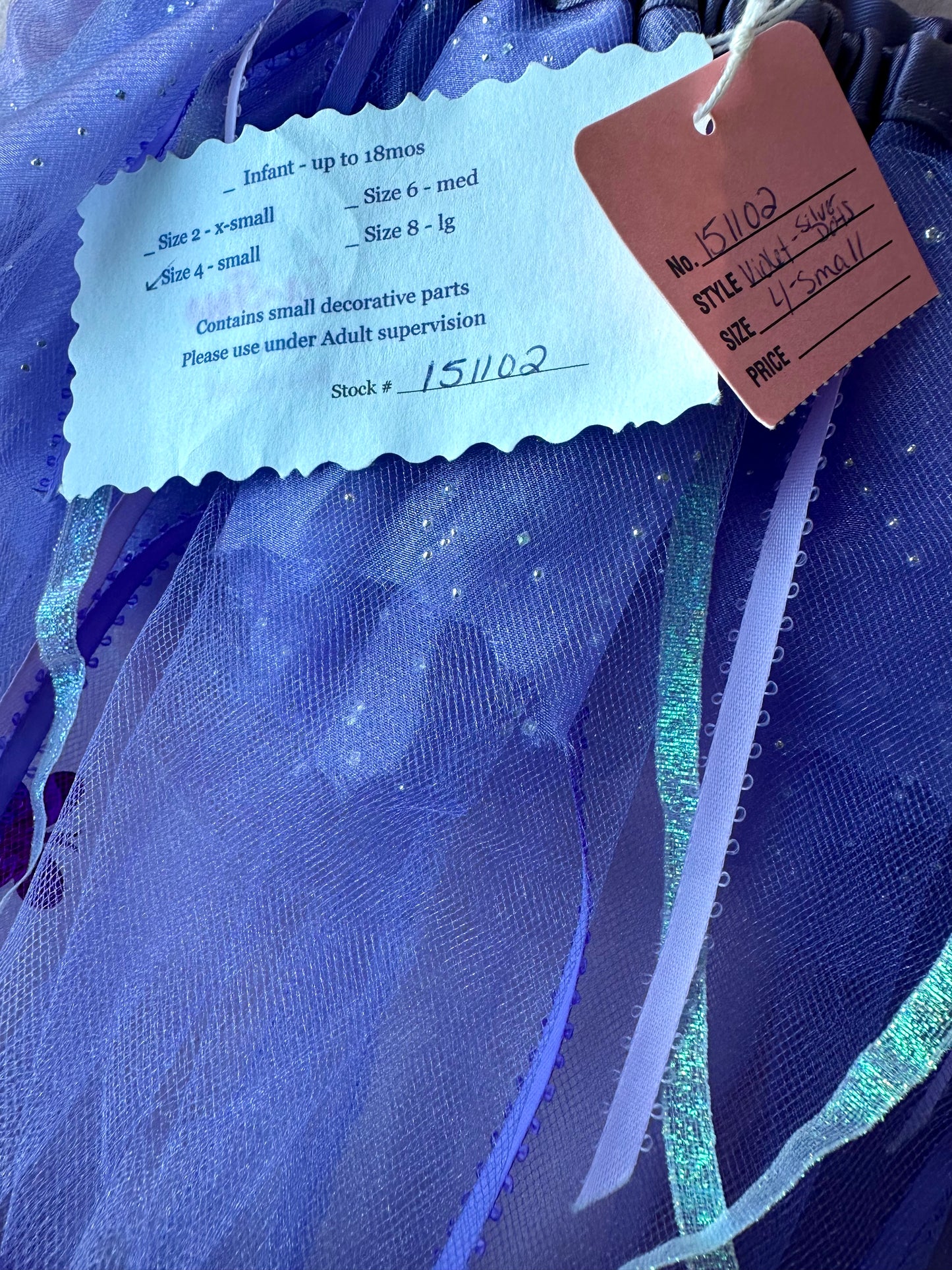 Handcrafted Purple Tutu with Glitter (Tags on) / 4T