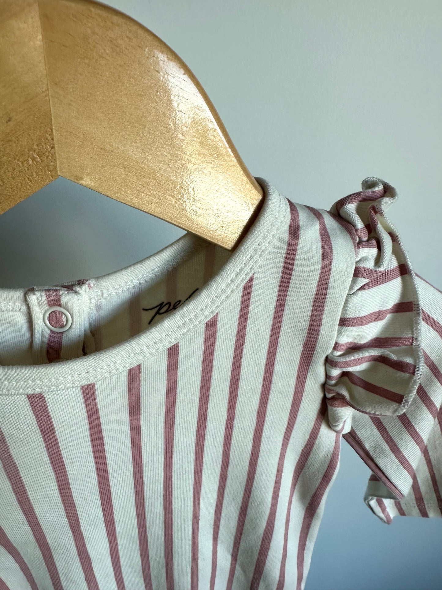 Pehr Organic Blush Striped Bodysuit / 6-12m
