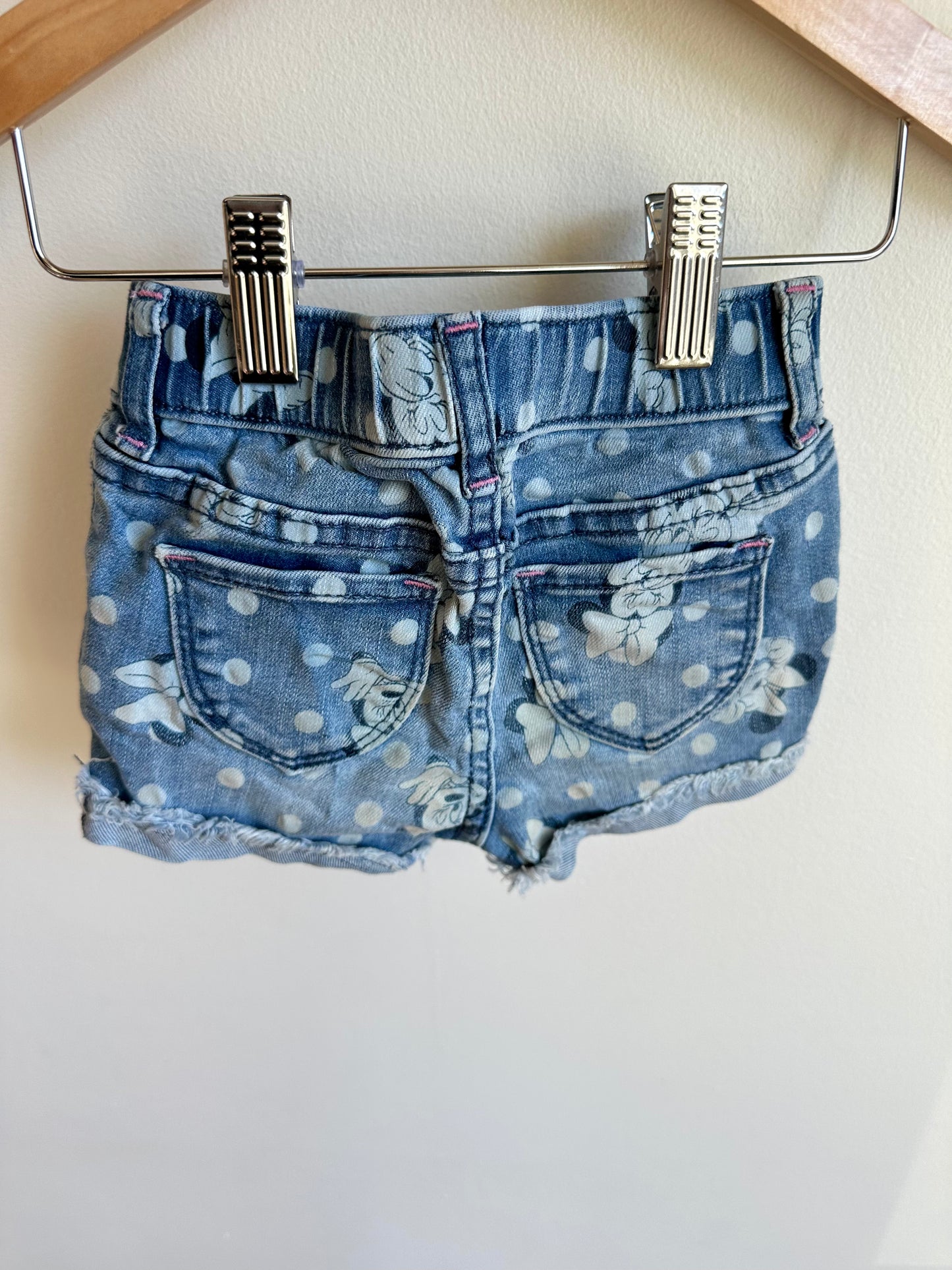 Minnie Mouse Pattern Jean Shorts / 12-18m