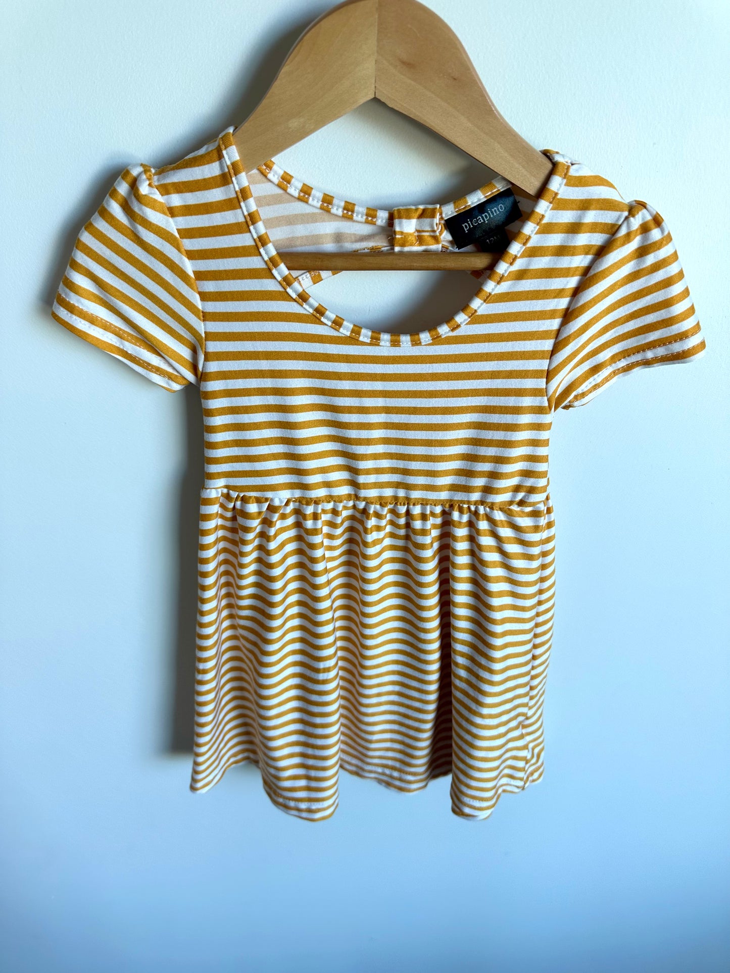 Yellow Striped Dress / 12m