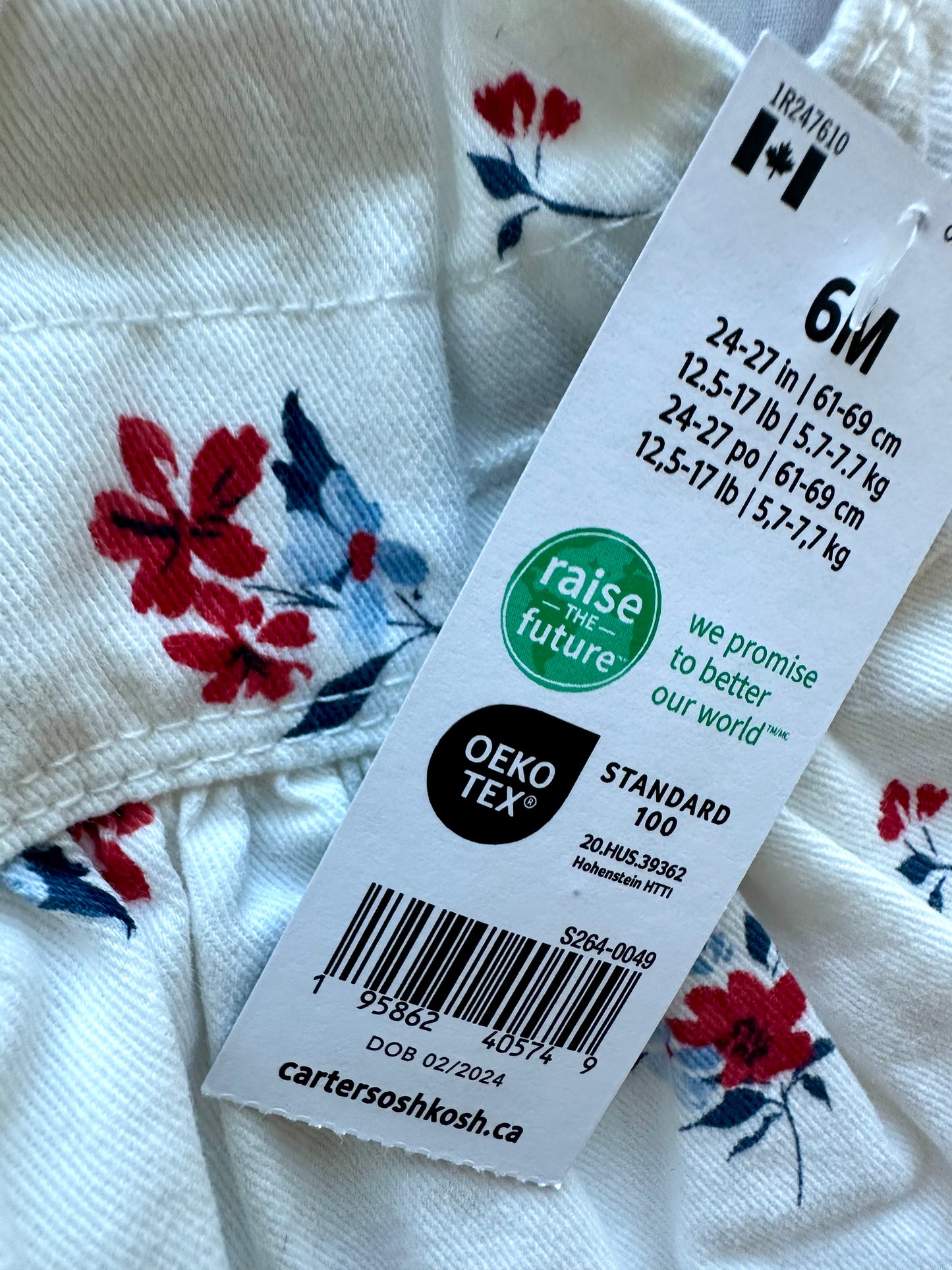 White Floral OshKosh Dress (With Tags) / 6m