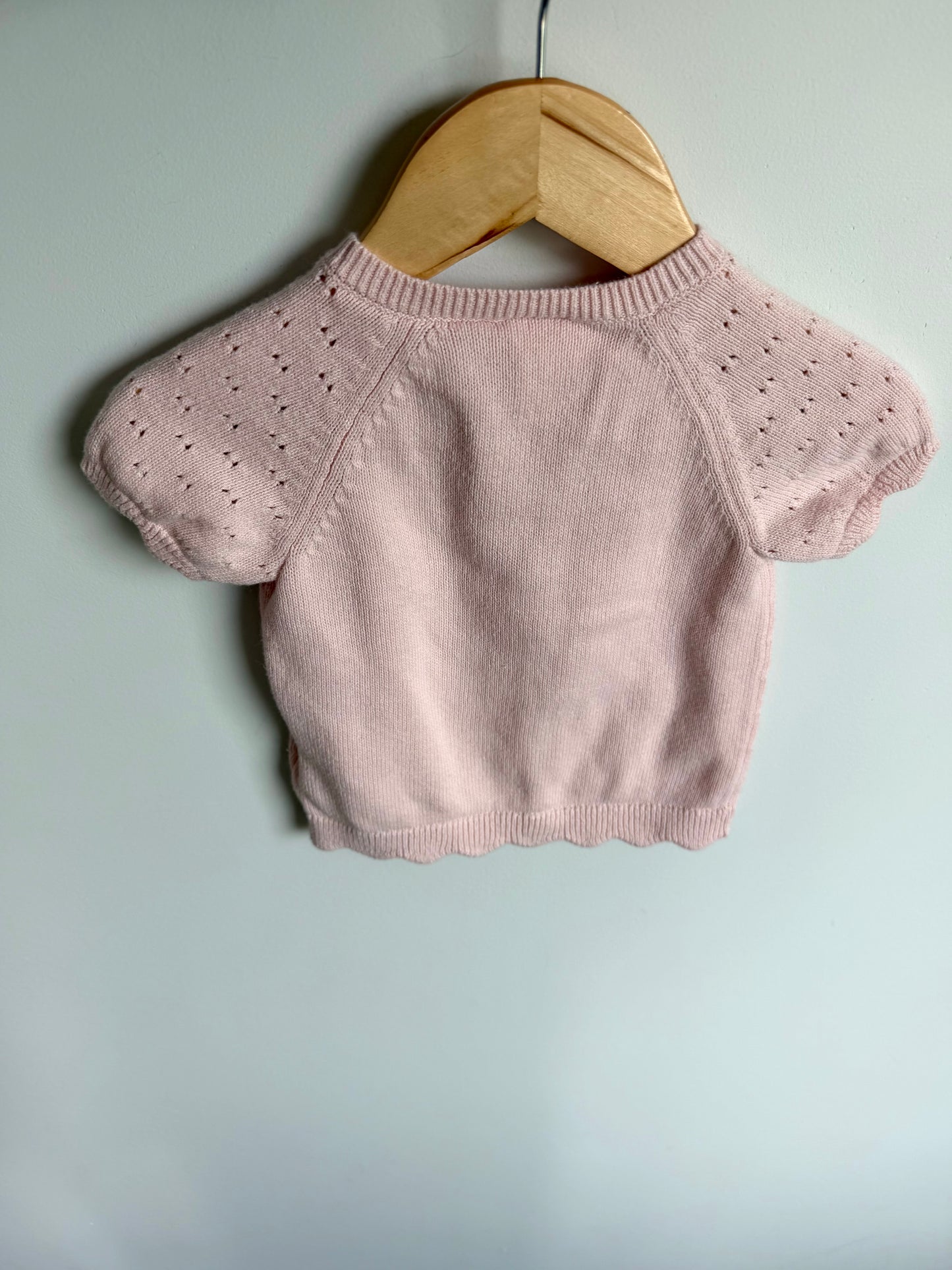 Pink Knit Eyelet Top / 6-9m