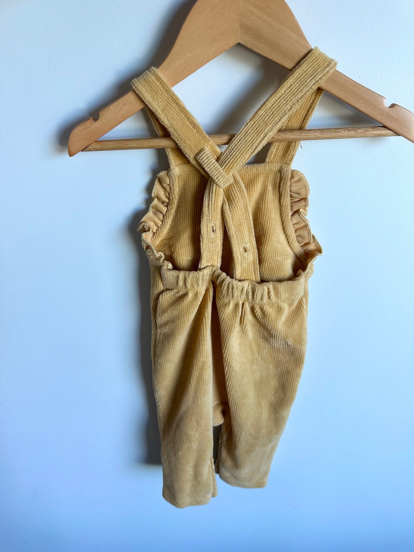 Yellow Rib Overalls / 3-6m