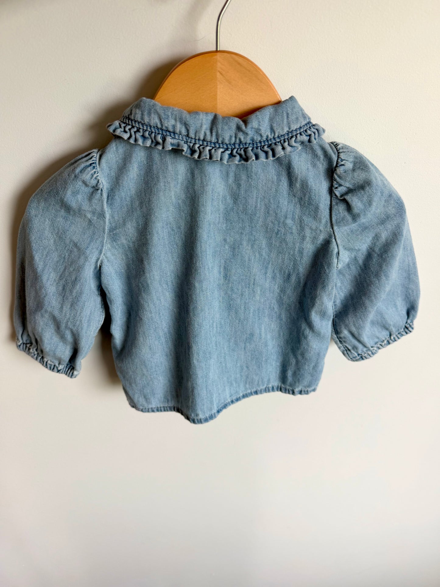 Chambray Collared Top / 6-12m