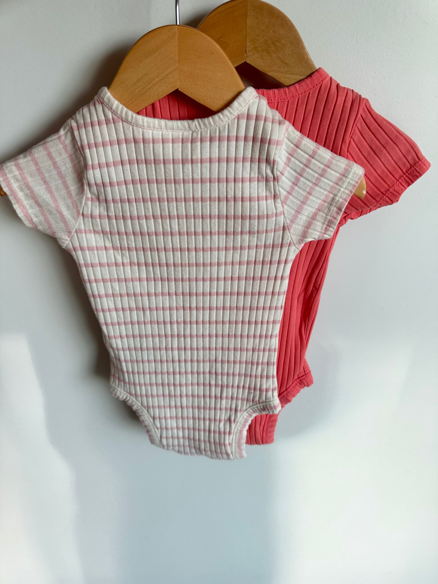 Coral + Stripe Bodysuits (2) / 12-18m