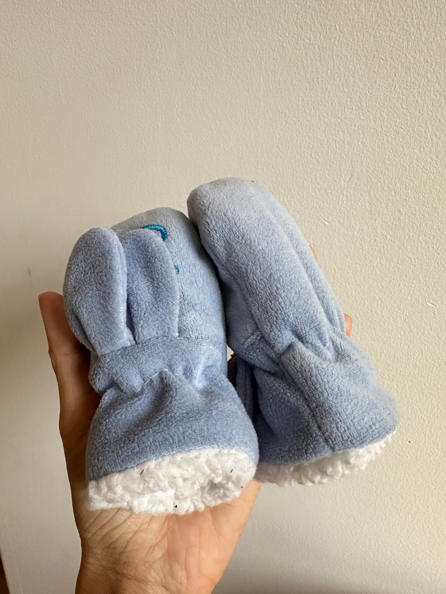 Blue Reindeer Mittens / 6-12m