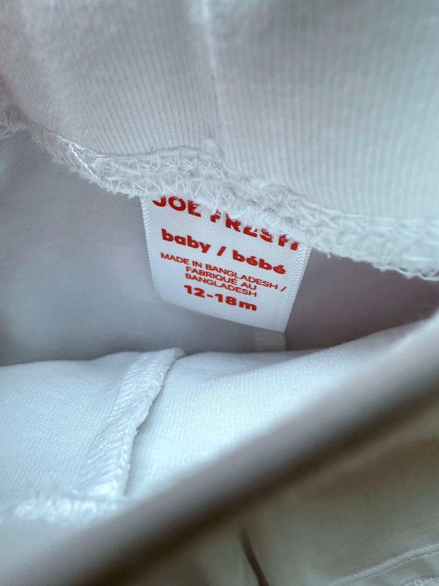 White Biker Shorts / 12-18m