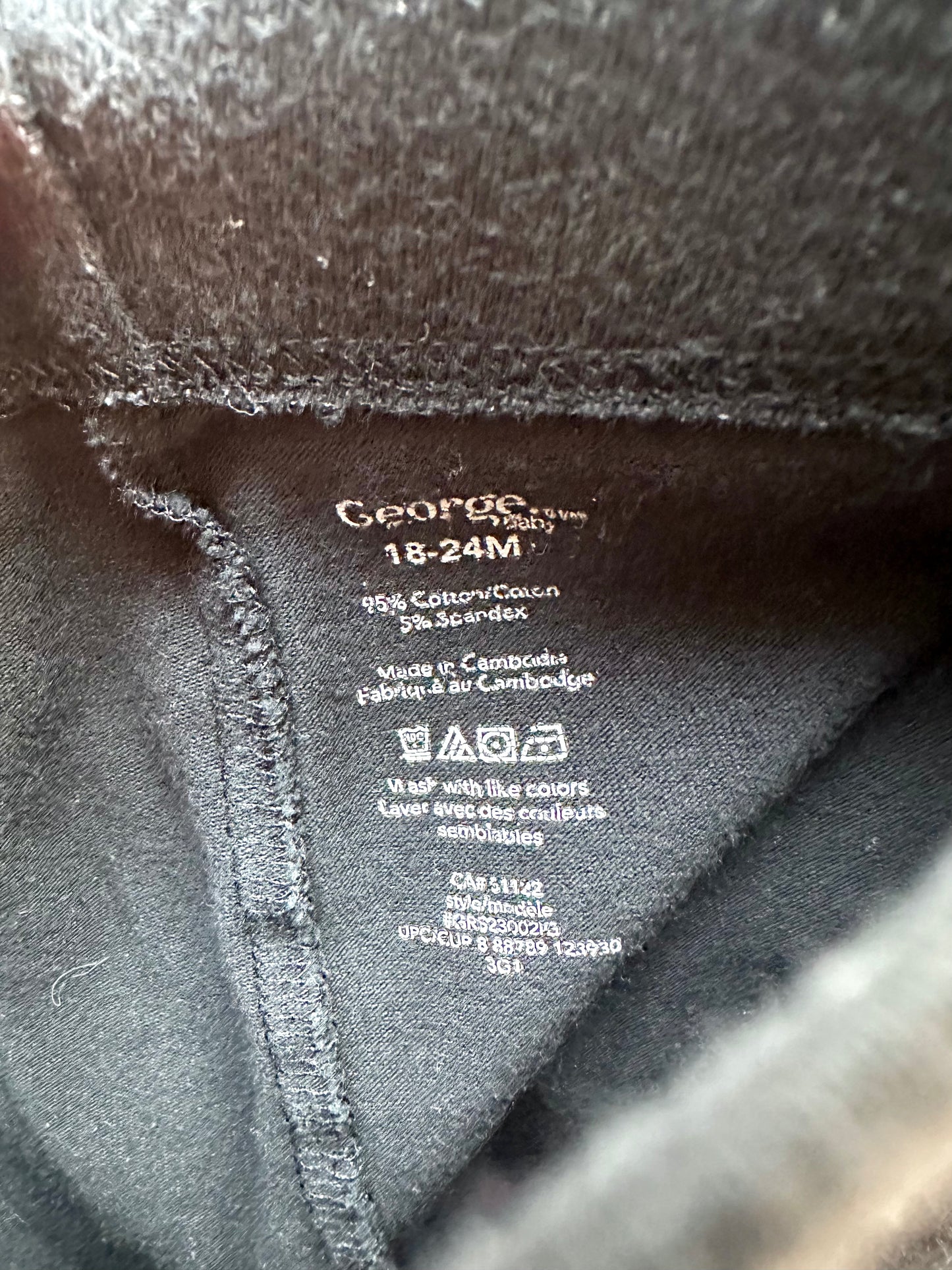 Cotton Black Leggings / 18-24m